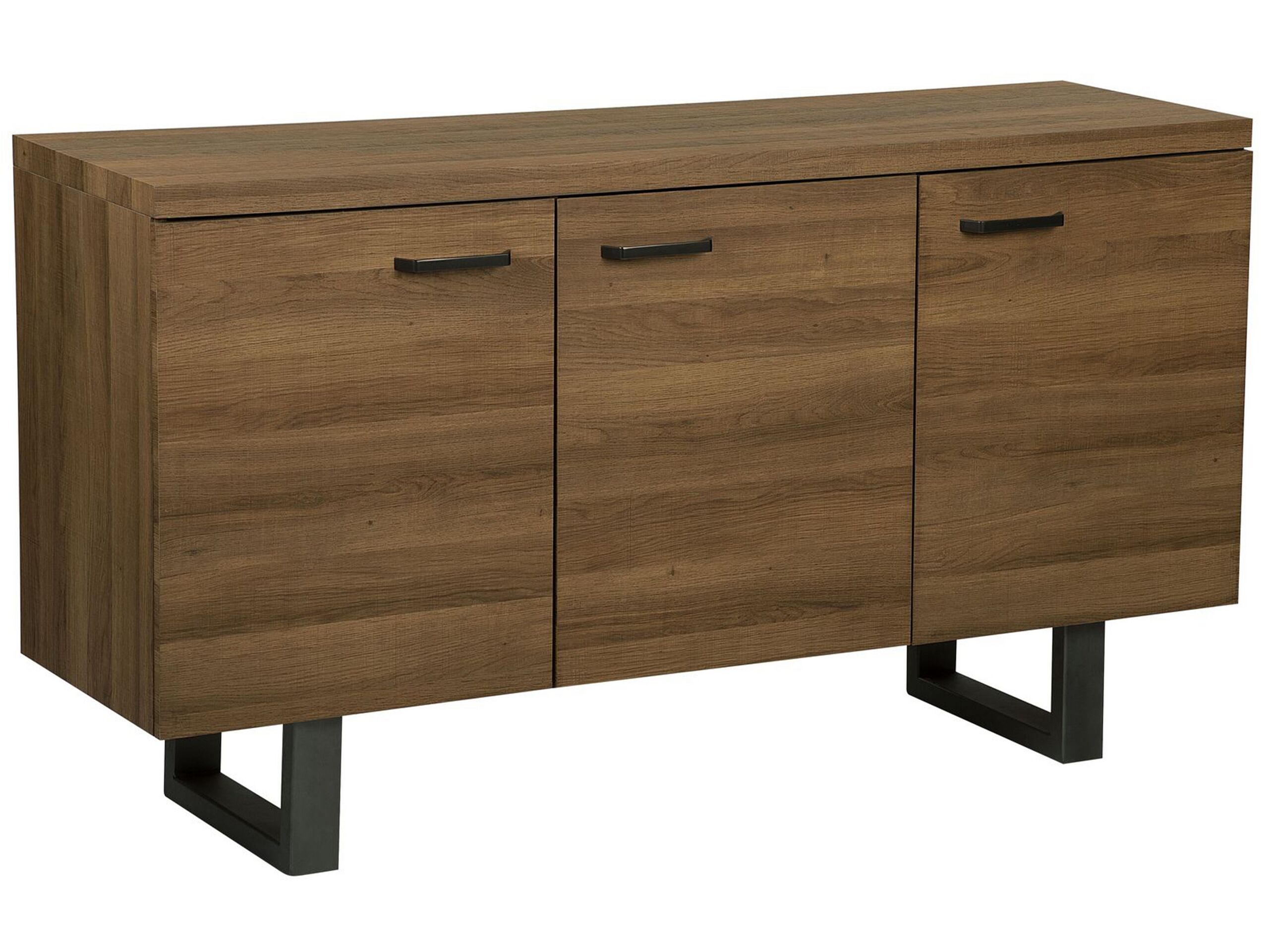 3 Door Sideboard Dark Wood TIMBER - Gemini Interiors
