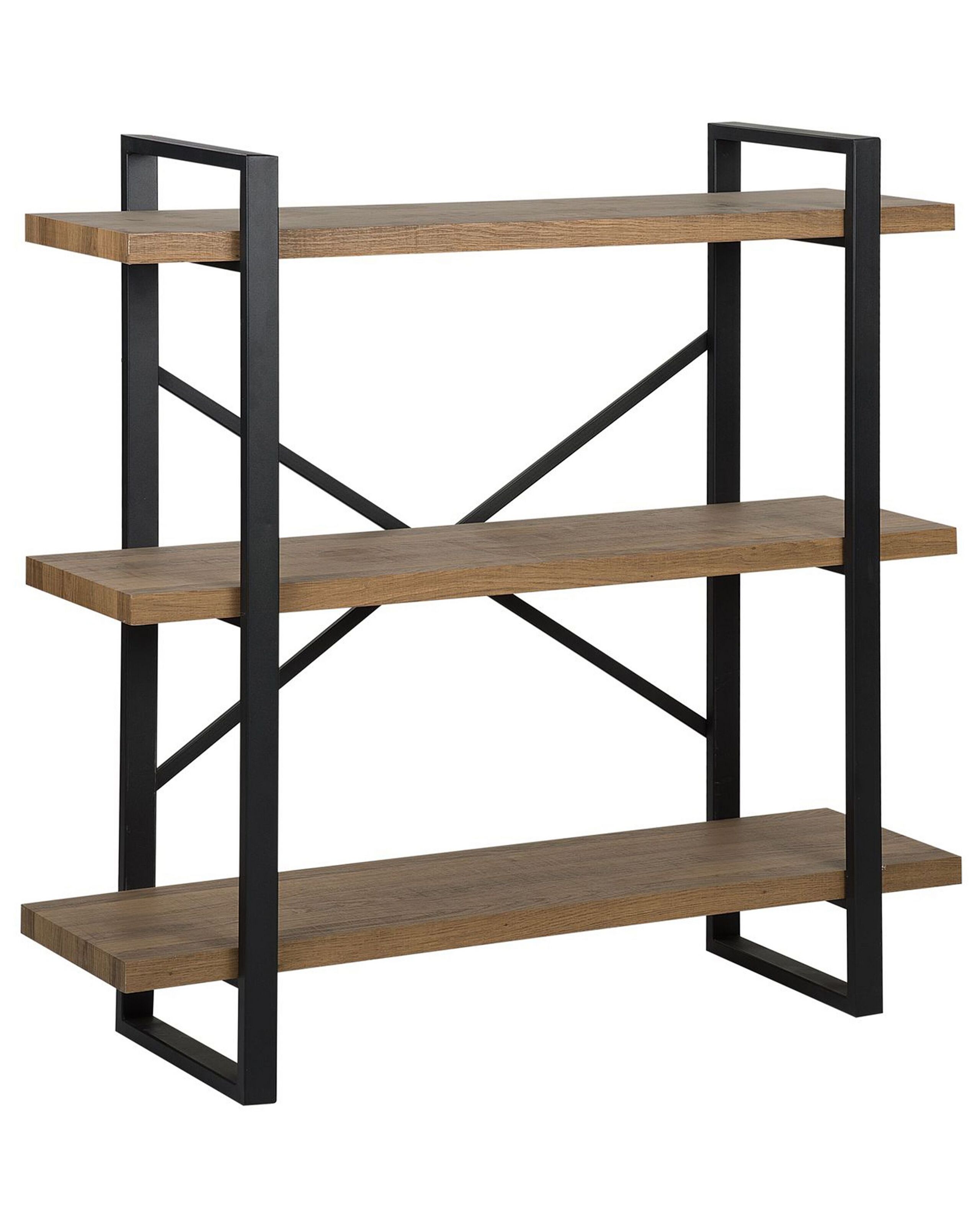 3 Tier Bookcase Dark Wood TIMBER - Gemini Interiors