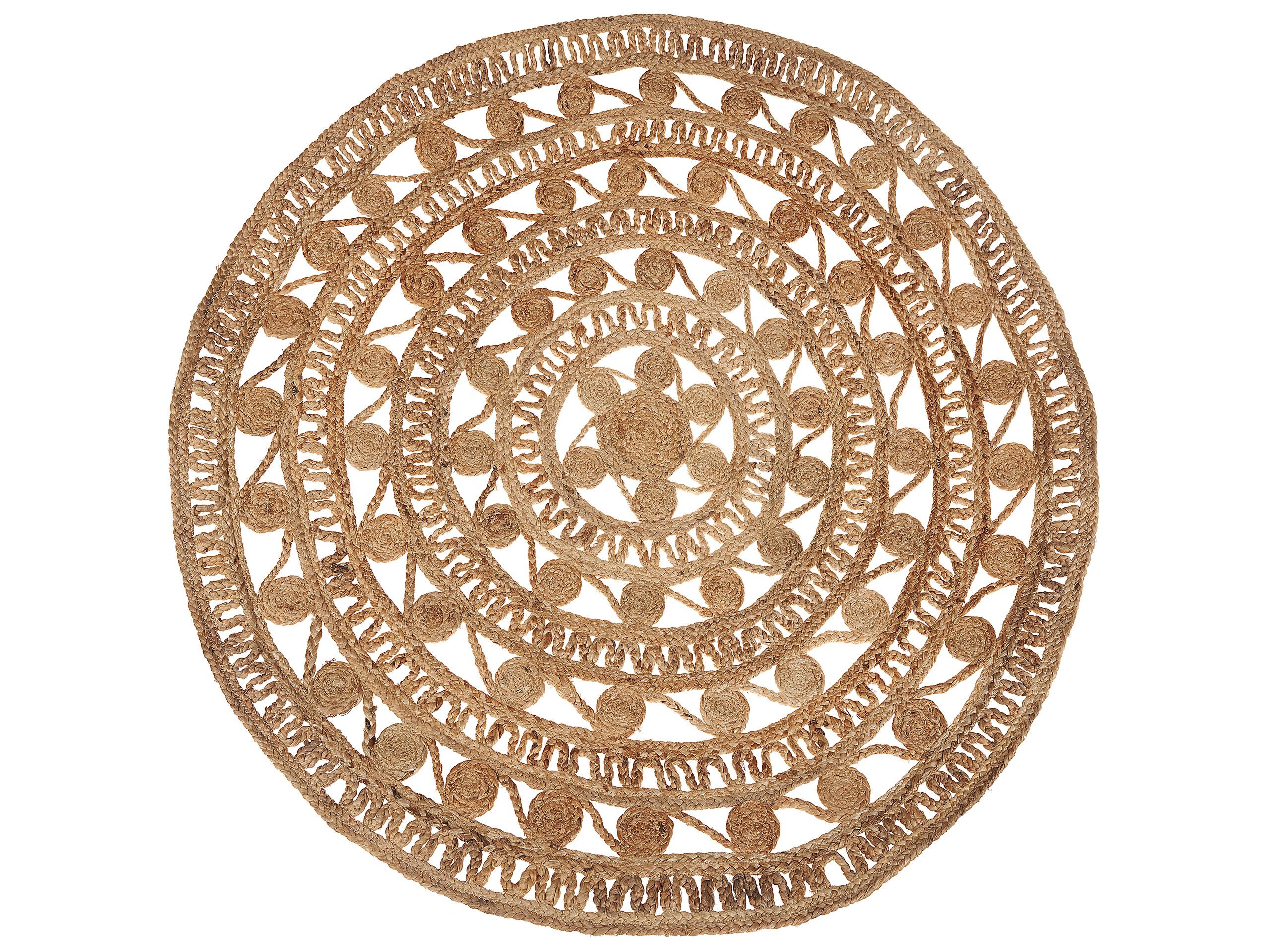 Round Jute Area Rug 140cm Beige - Gemini Interiors