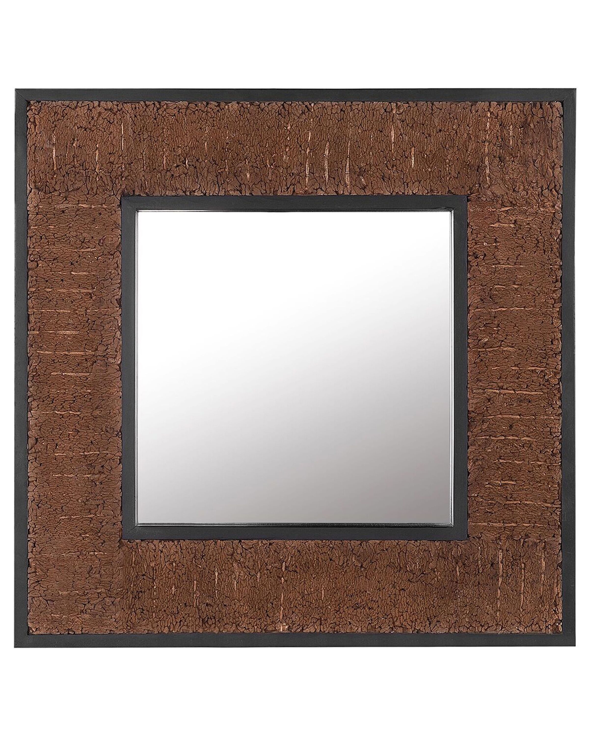 Wooden Wall Mirror 60x60cm Dark - Gemini Interiors