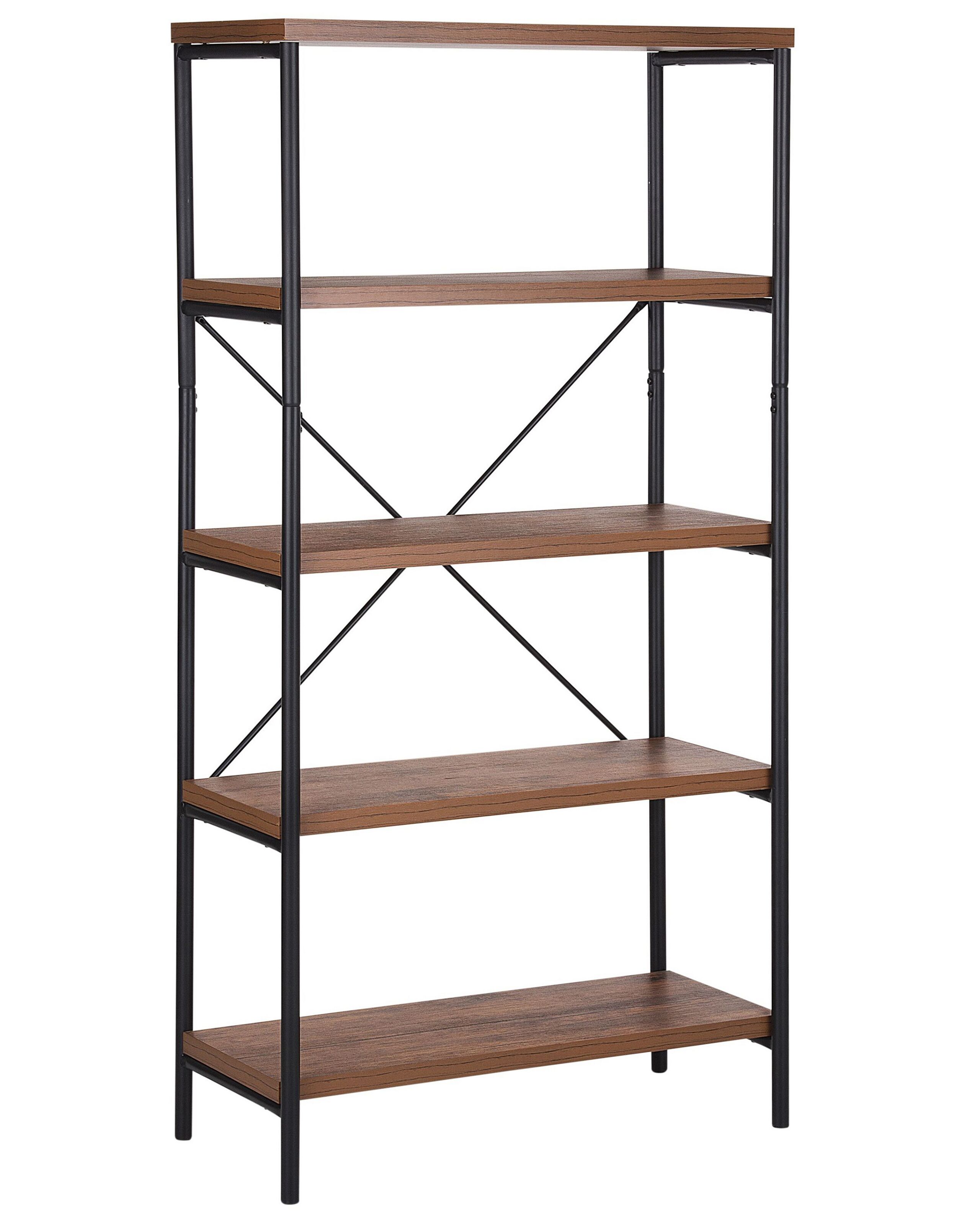 4 Tier Bookcase Dark Wood BRISBANE - Gemini Interiors
