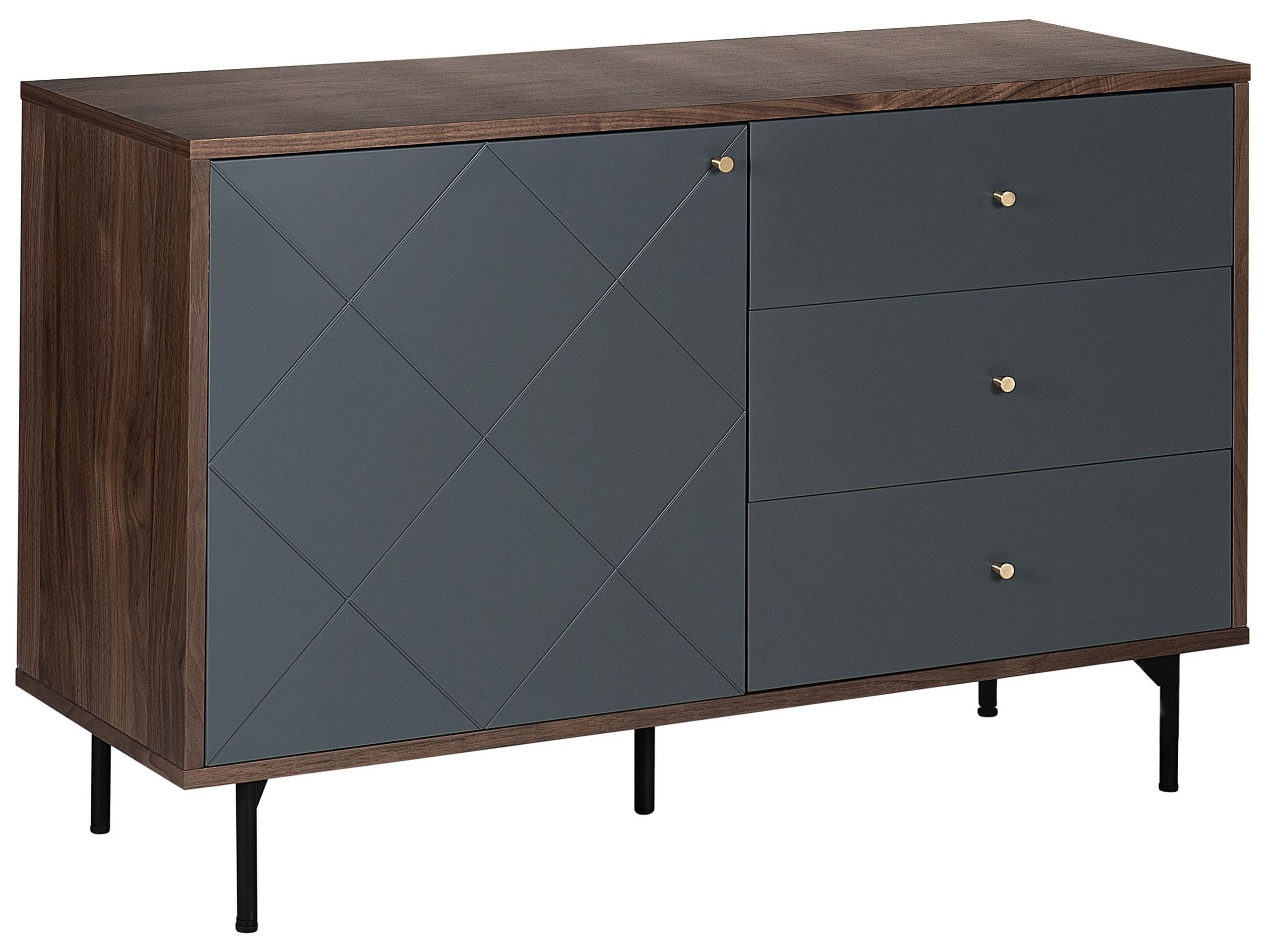 Sideboard Dark Wood with Grey PALMER - Gemini Interiors