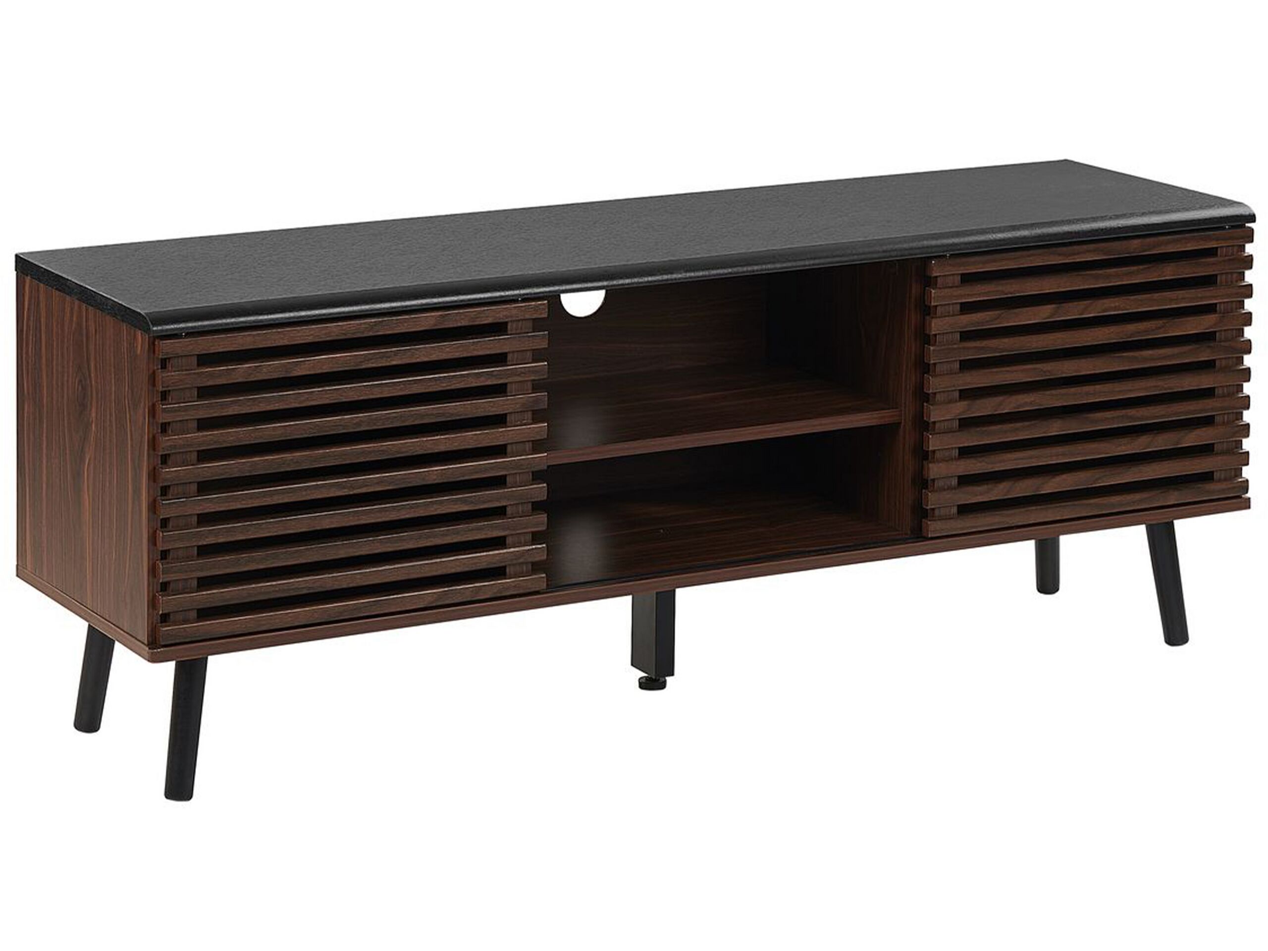 TV Stand Dark Wood PERTH - Gemini Interiors