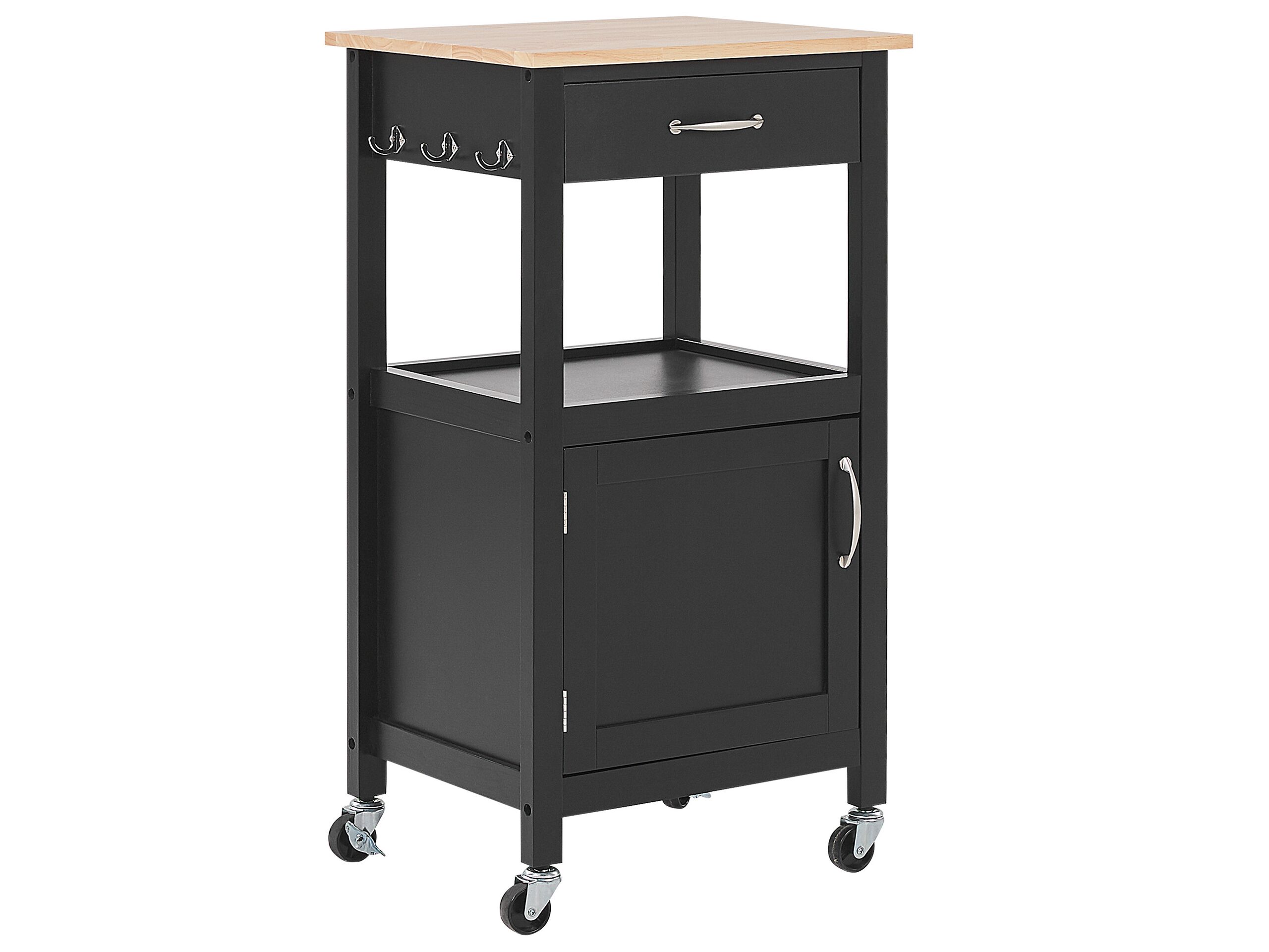 Kitchen Storage Trolley Black SIENA - Gemini Interiors