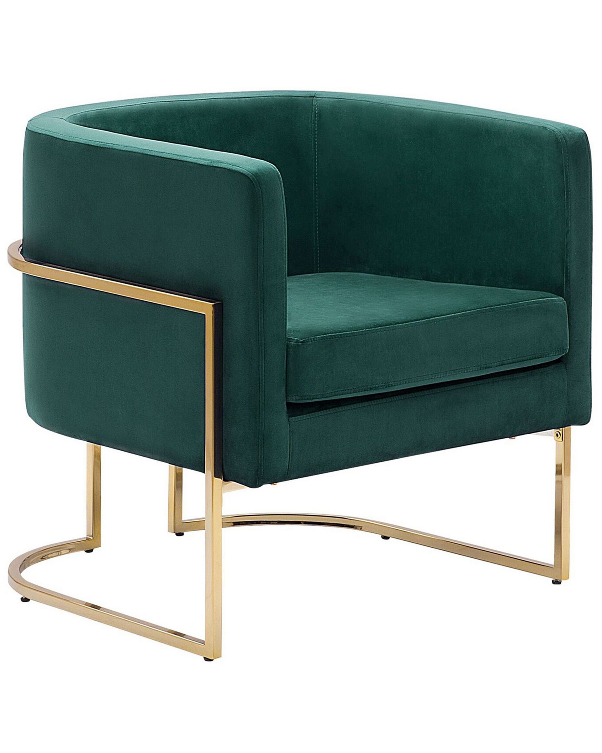 Velvet Armchair Dark Green SIRKKA - Gemini Interiors