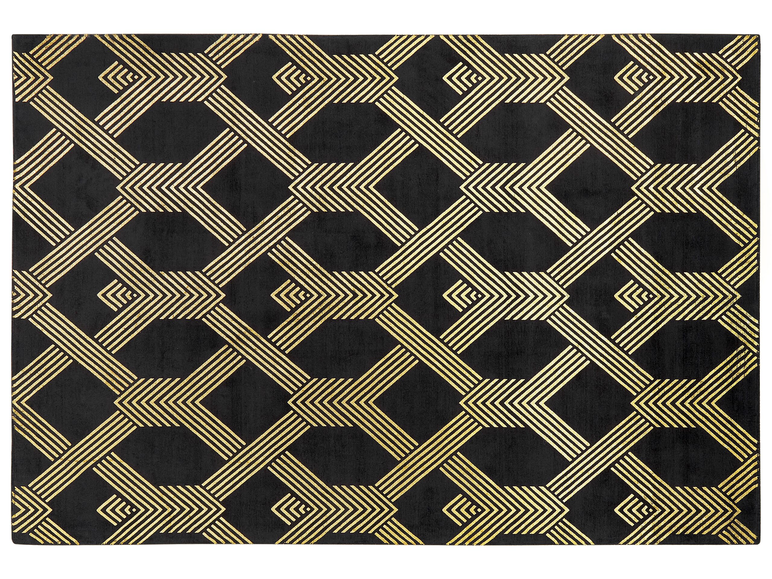 Viscose Rug 160x230cm Black - Gemini Interiors