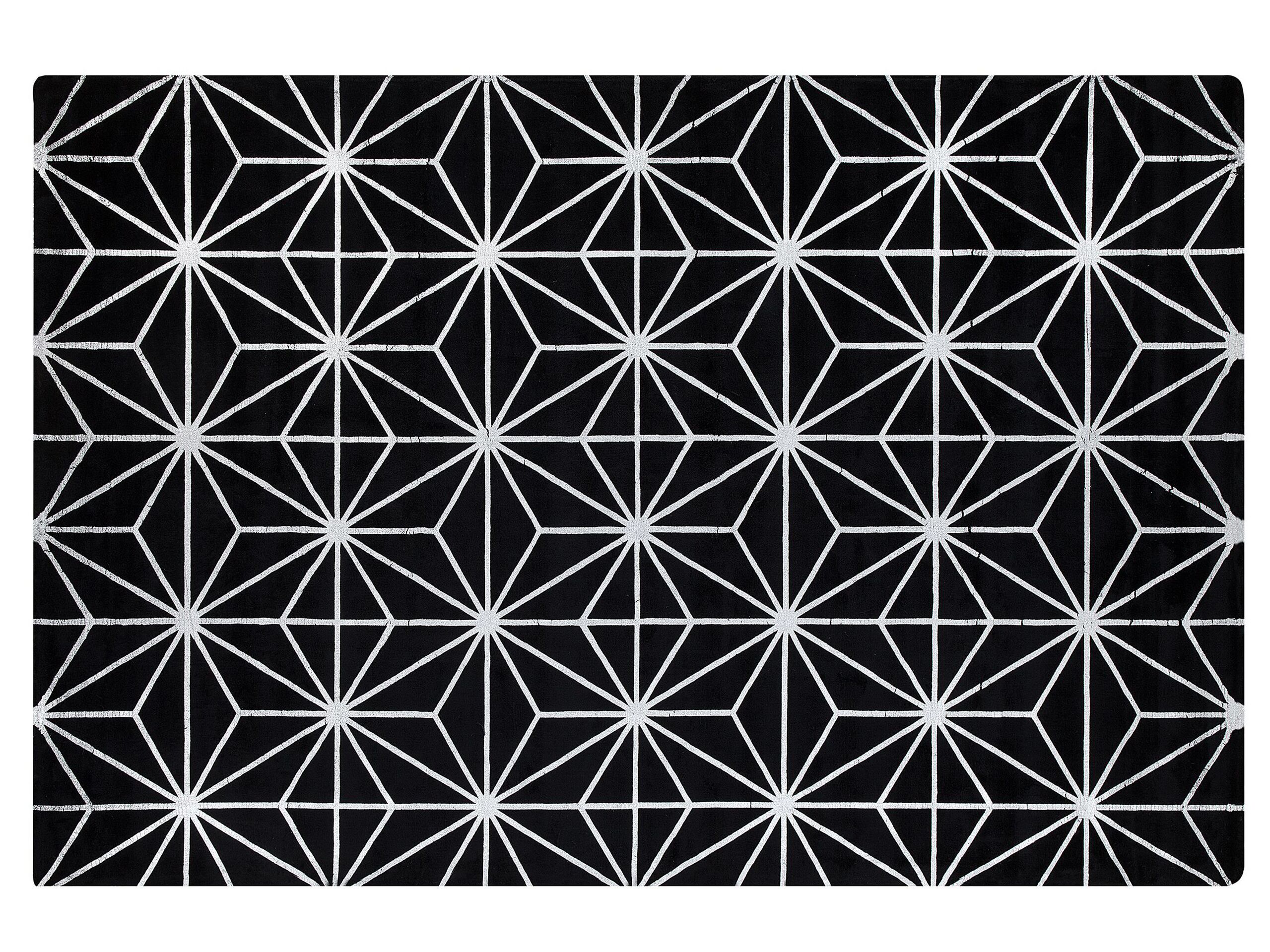 Viscose Area Rug 140x200cm Black - Gemini Interiors
