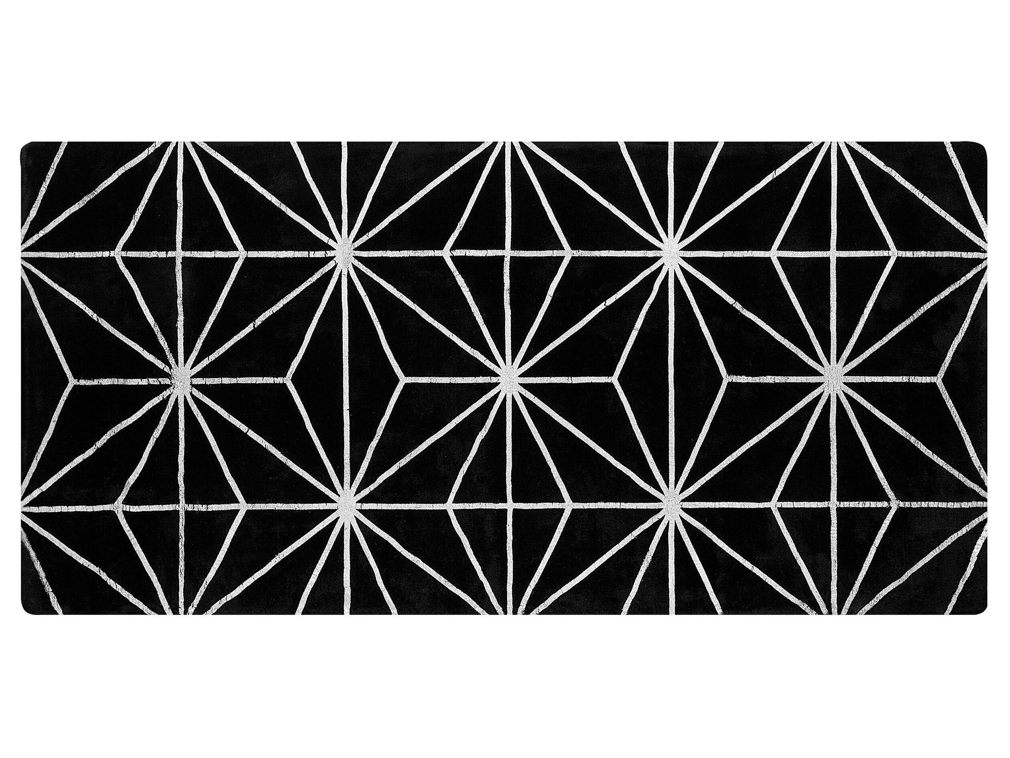 Viscose Area Rug 80x150cm Black - Gemini Interiors
