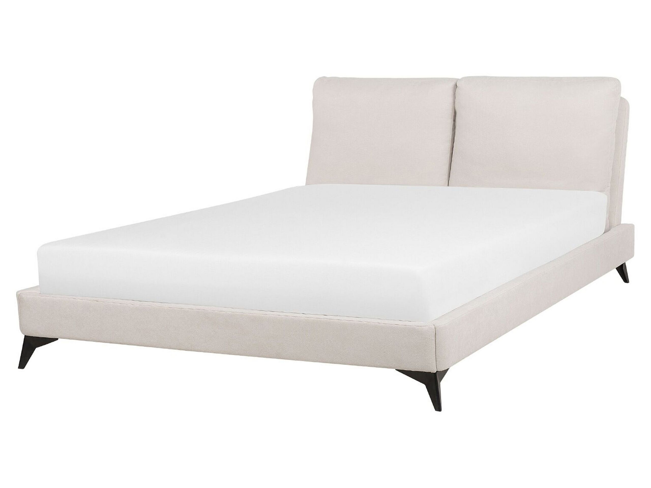 Chenille EU King Size Bed Light Beige MELLE - Gemini Interiors