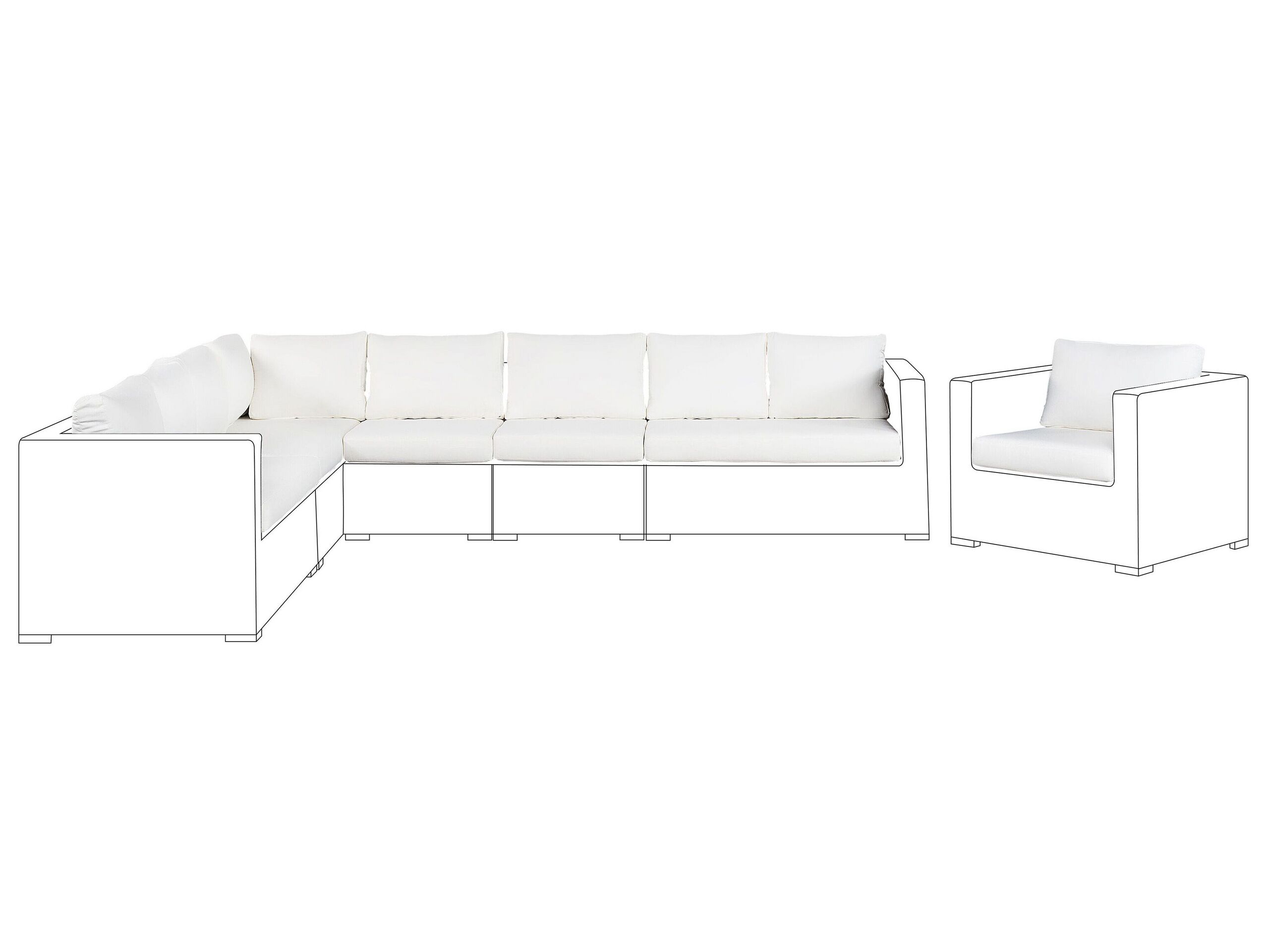 Cushion Covers Set for XXL Garden Set Off-White - Gemini Interiors