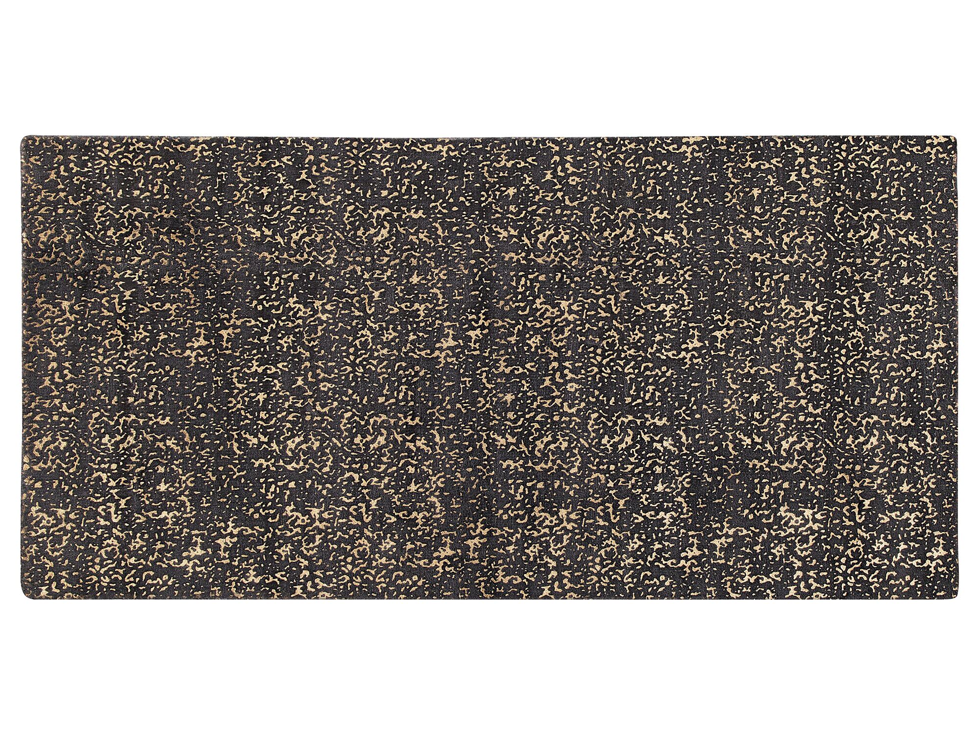 Viscose Area Rug 80x150cm Grey and Gold - Gemini Interiors