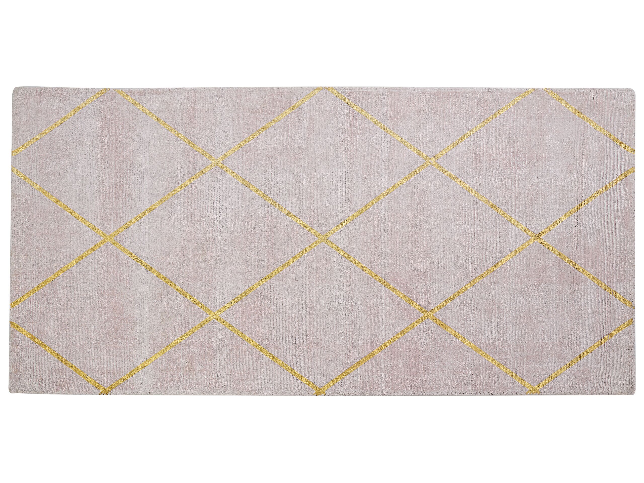 Viscose Area Rug 80x150cm Pink - Gemini Interiors