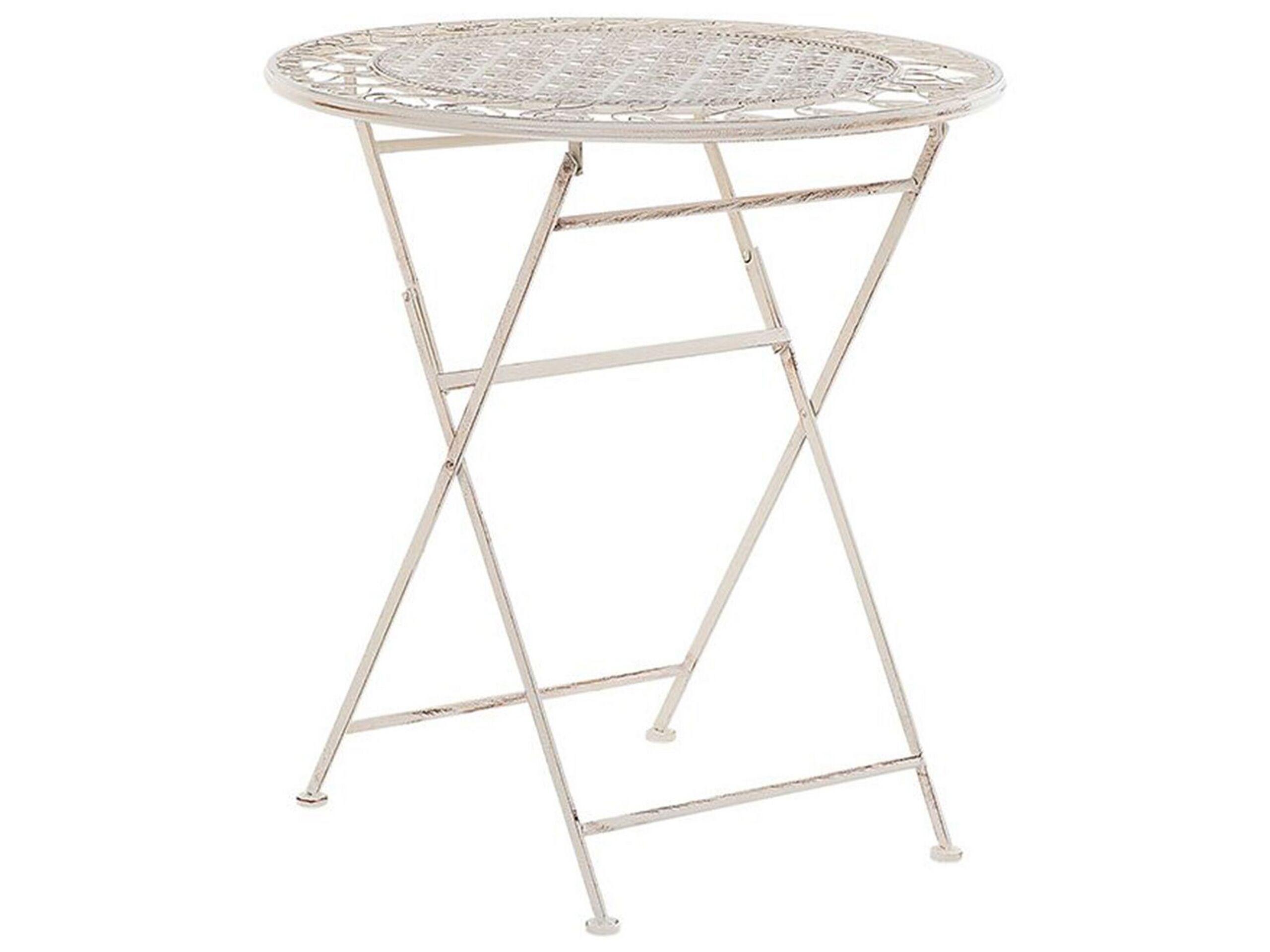 Metal Garden Bistro Table Ã ̧ 70 cm Beige TRIESTE - Gemini Interiors