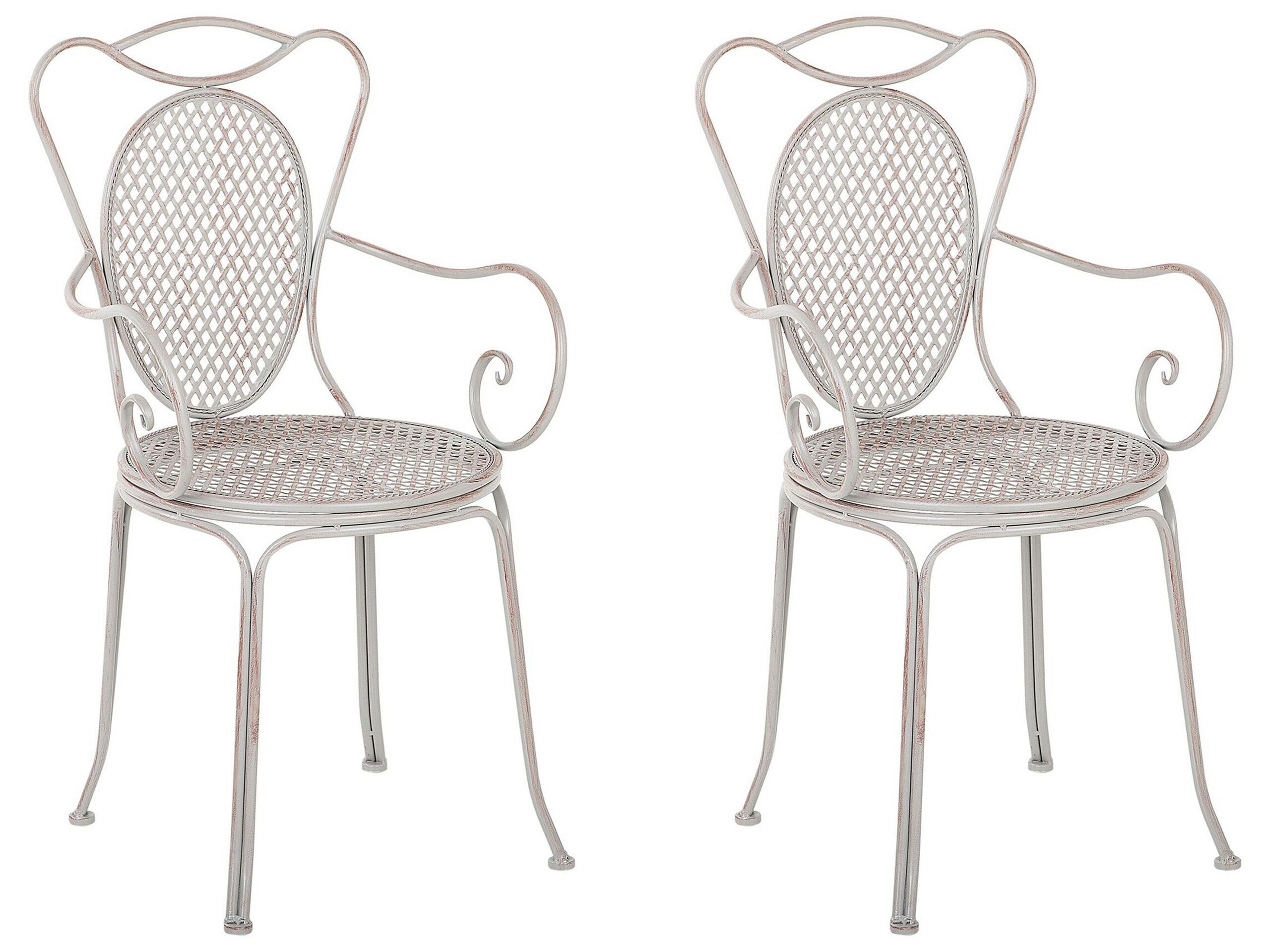 Set of 2 Metal Garden Chairs Grey CILENTO - Gemini Interiors
