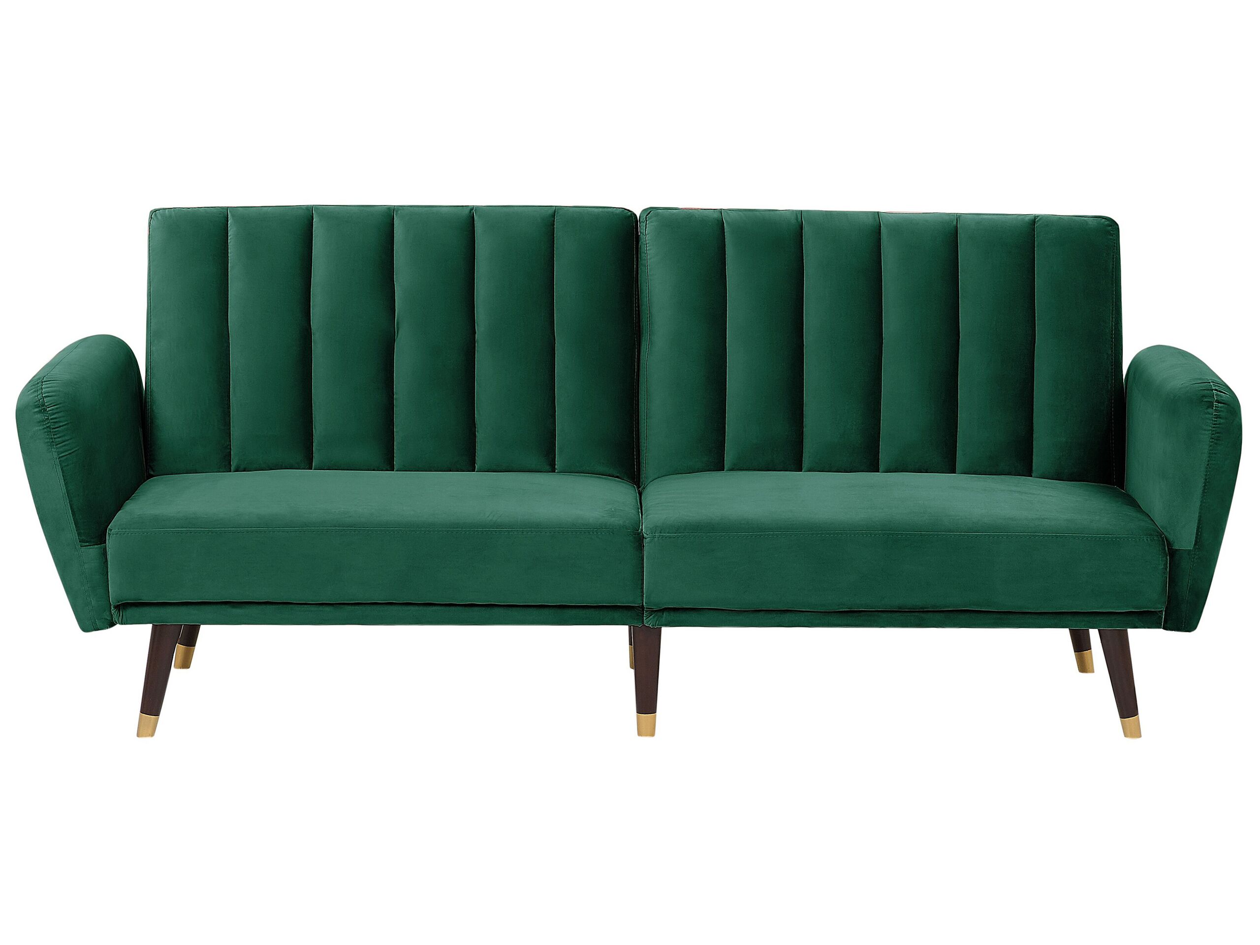 Velvet Sofa Bed Emerald Green VIMMERBY - Gemini Interiors