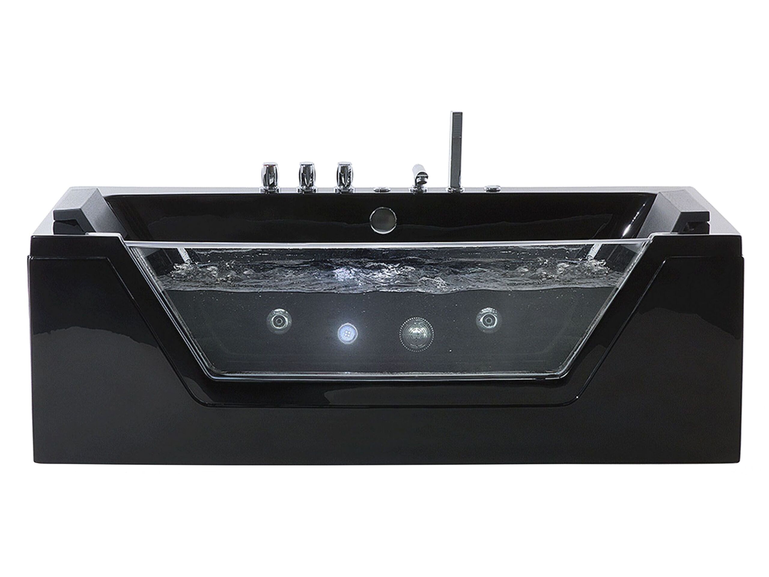 Whirlpool Bath with LED 1530 mm Black SAMANA - Gemini Interiors