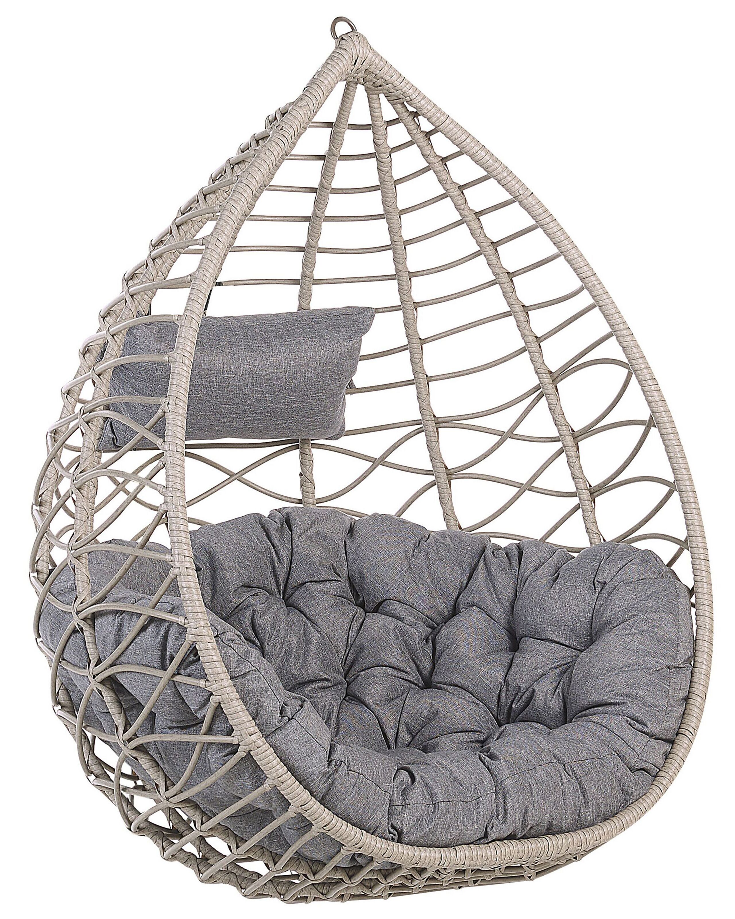 PE Rattan Hanging Chair Grey ARSITA - Gemini Interiors