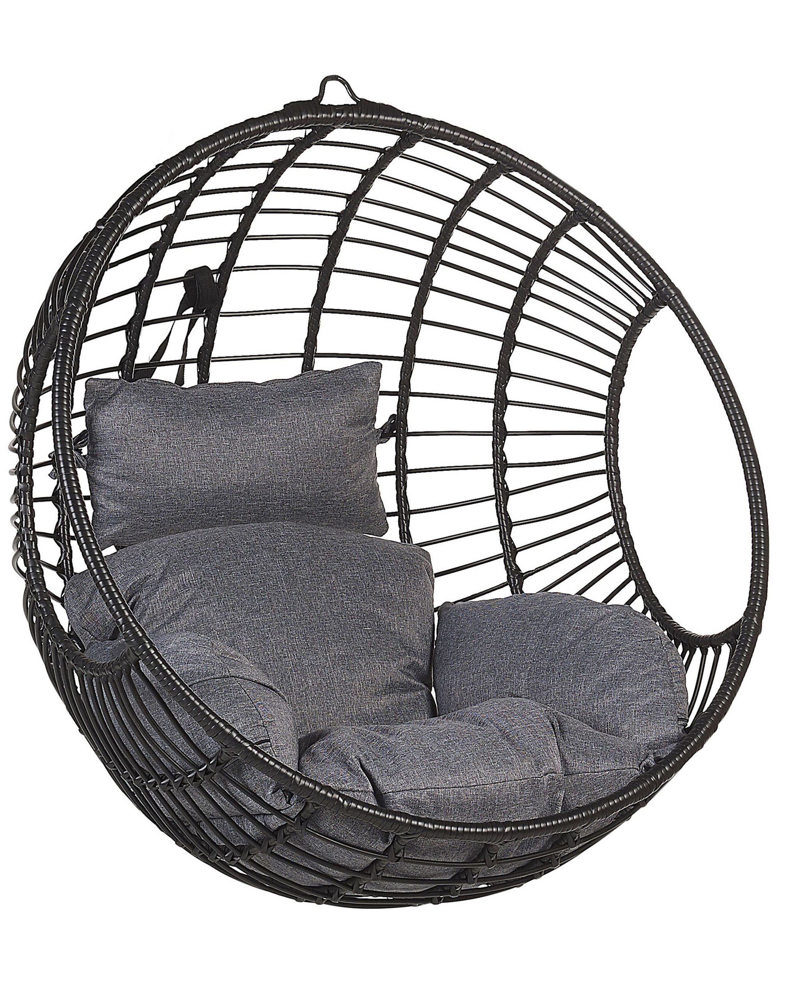 PE Rattan Hanging Chair Black ASPIO - Gemini Interiors