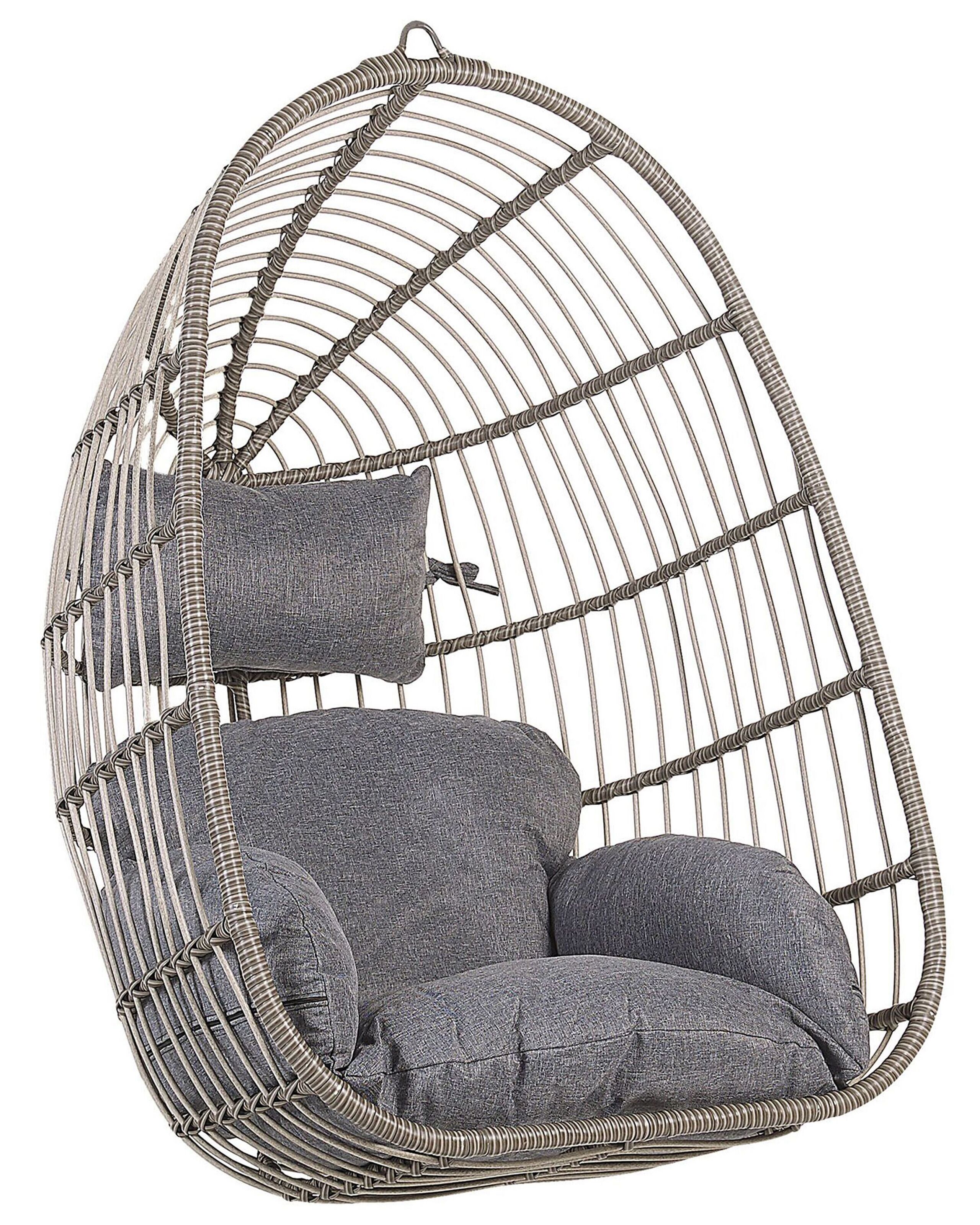 PE Rattan Hanging Chair Grey CASOLI - Gemini Interiors