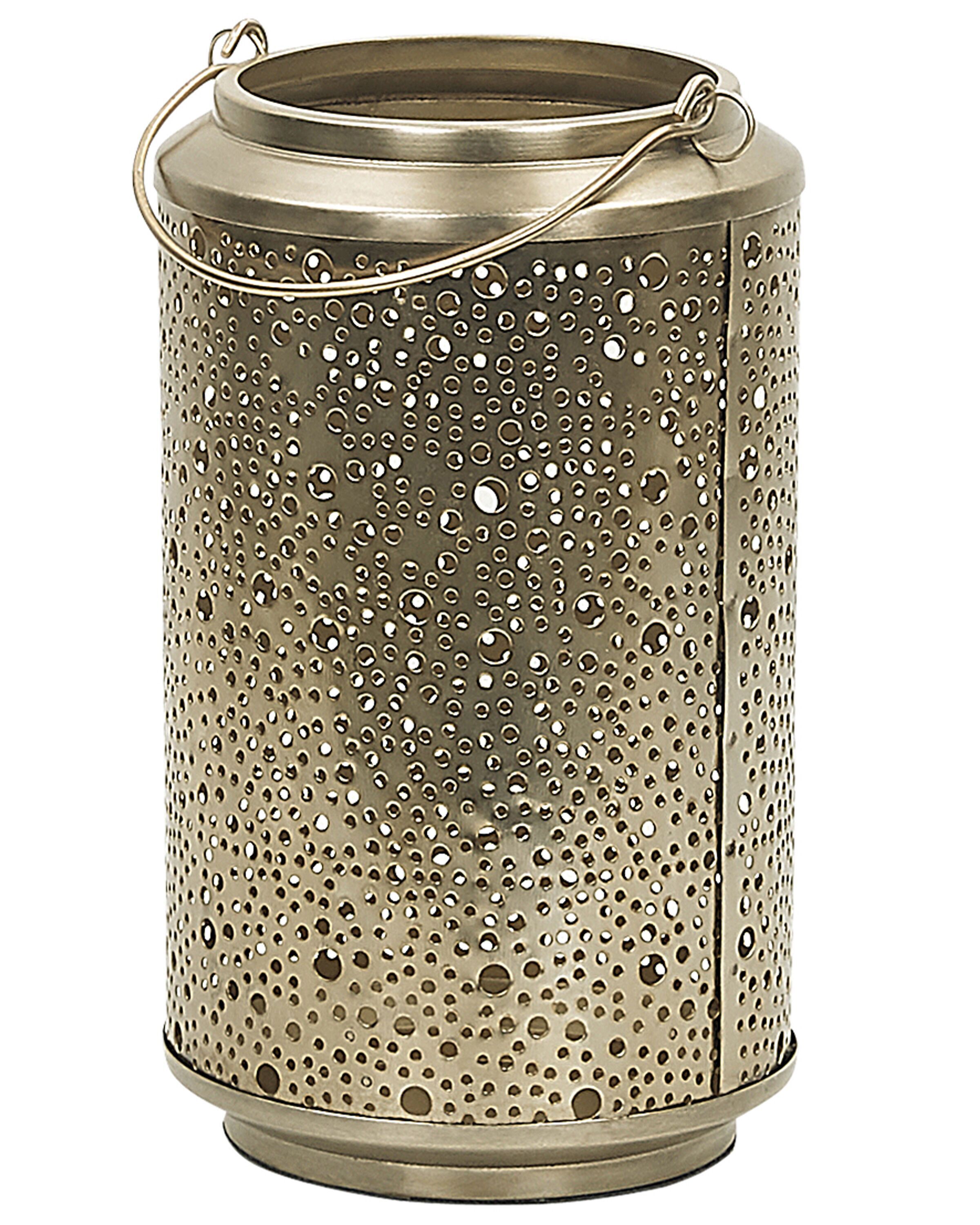Metal Candle Lantern 25 cm Gold CORFU - Gemini Interiors
