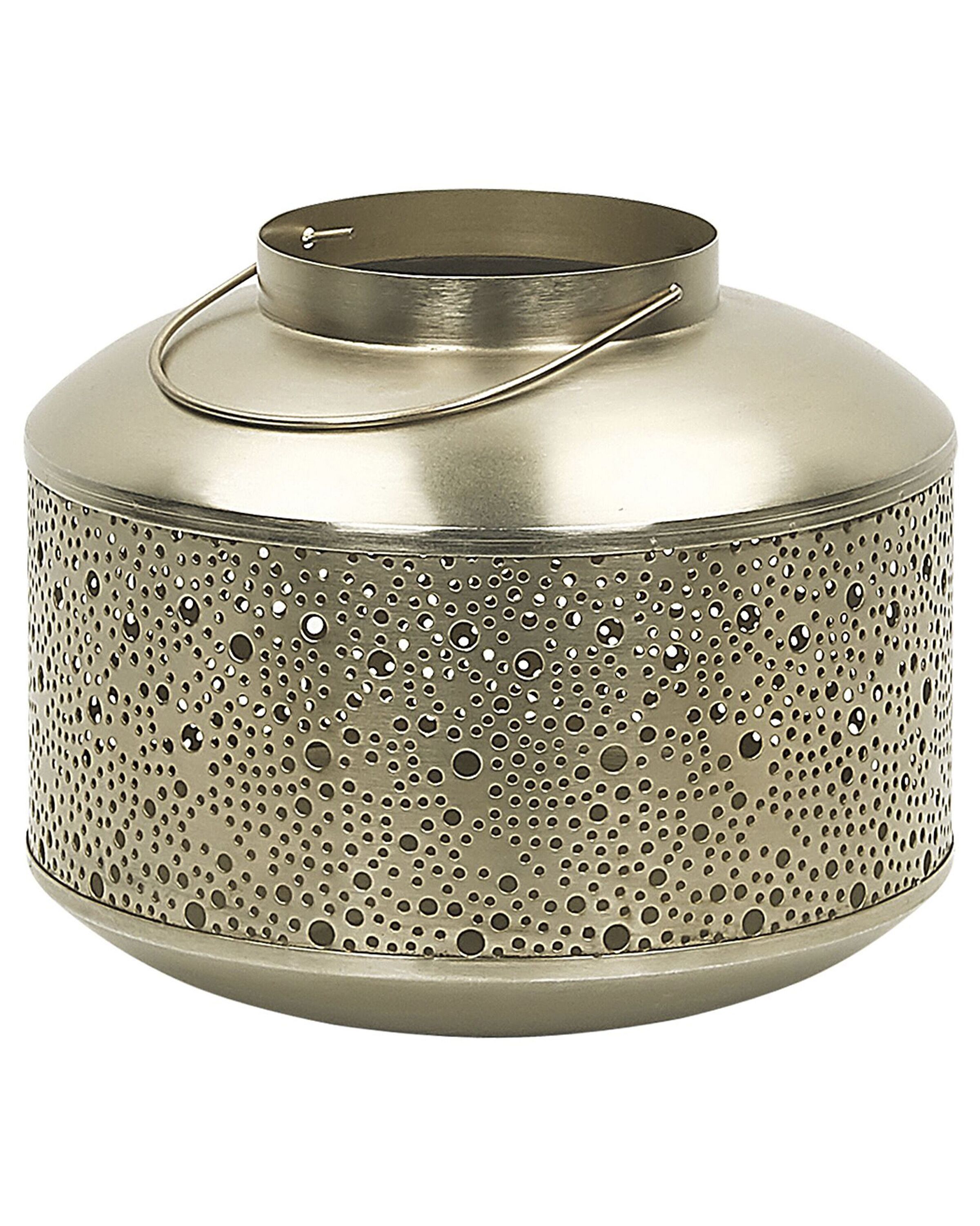 Iron Candle Lantern 22 cm Gold CORFU - Gemini Interiors