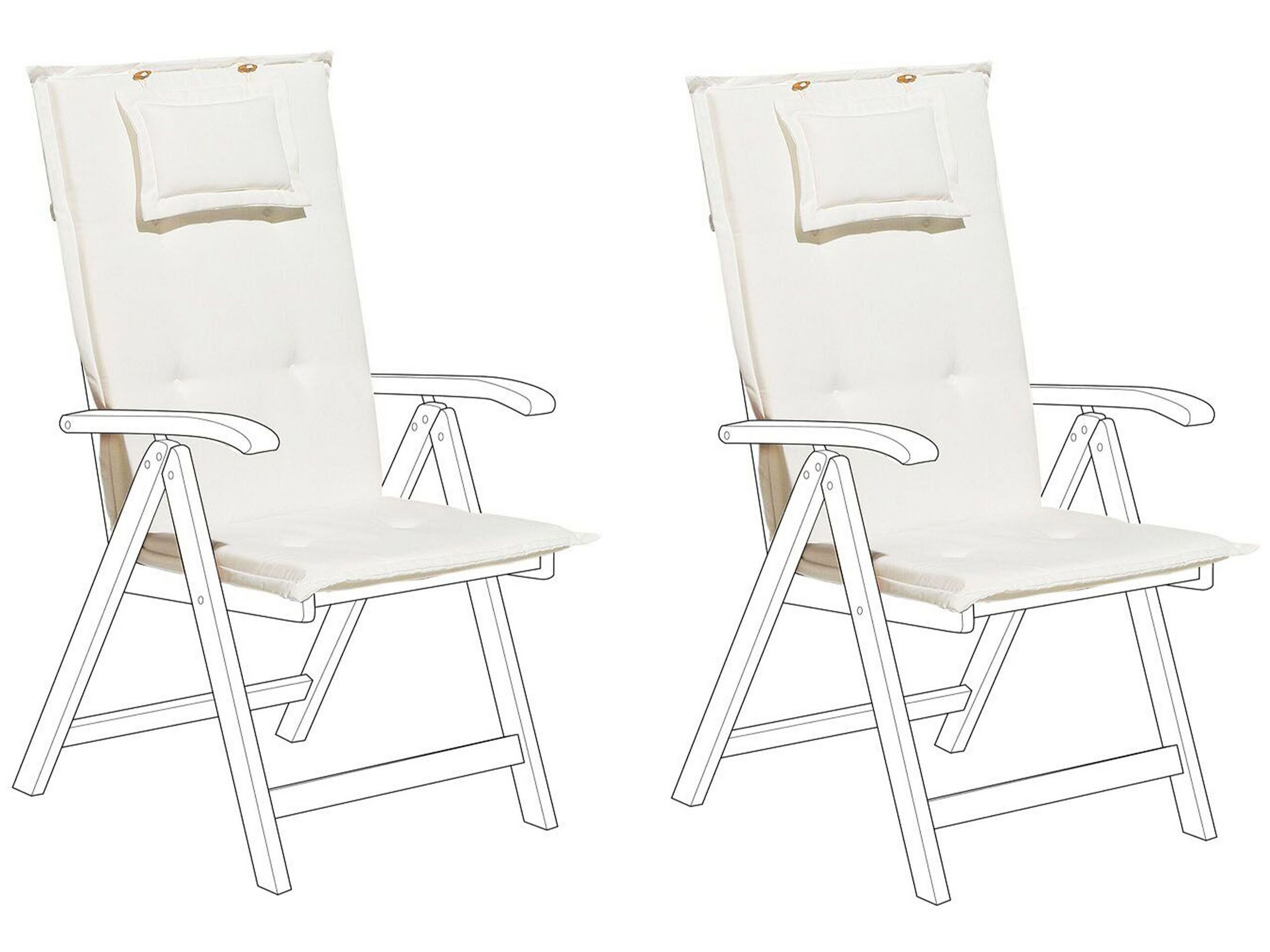 Set of 2 Outdoor Seat/Back Cushions Off-White TOSCANA/JAVA - Gemini Interiors