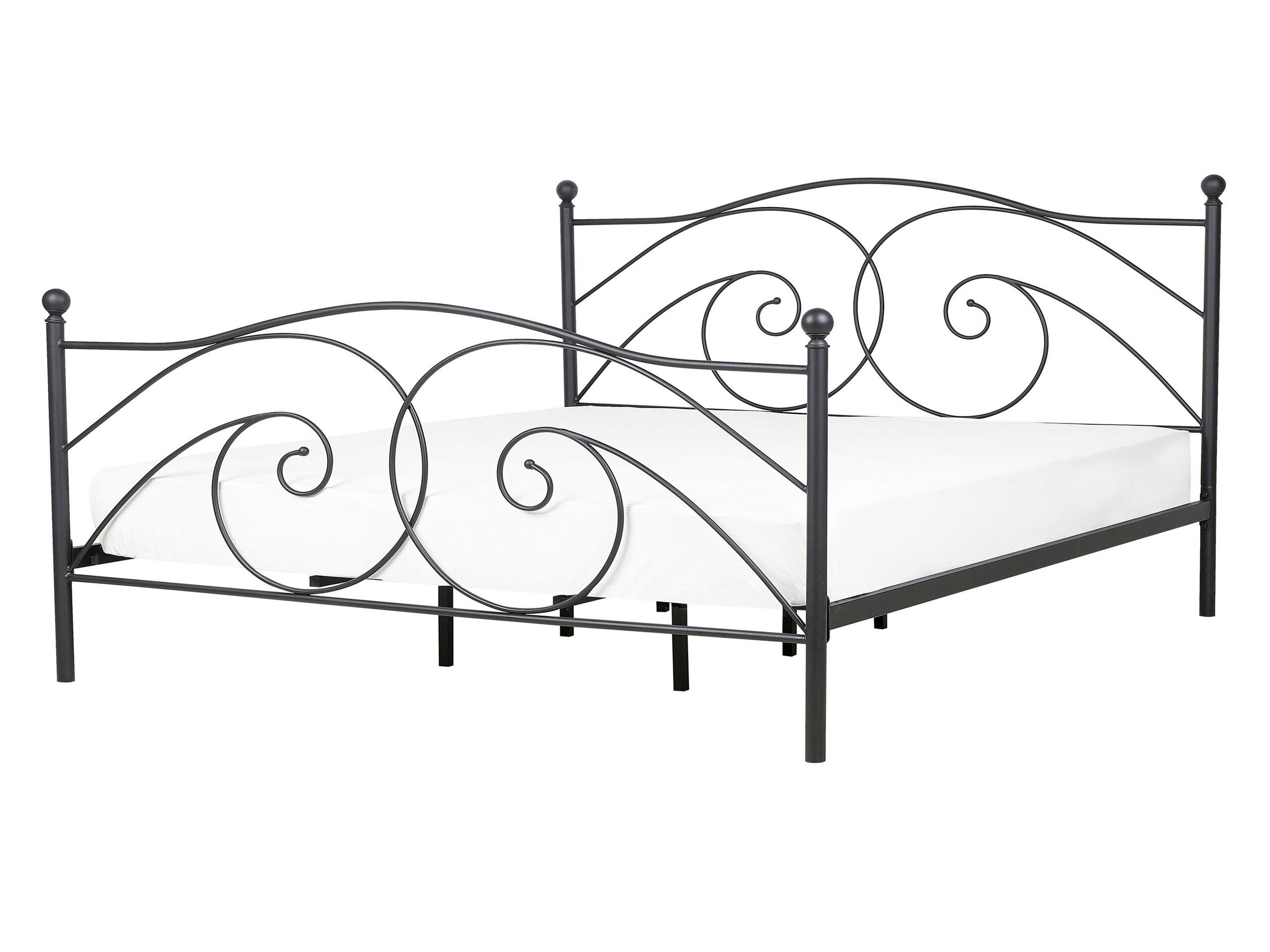 Metal EU Double Size Bed Black DINARD - Gemini Interiors
