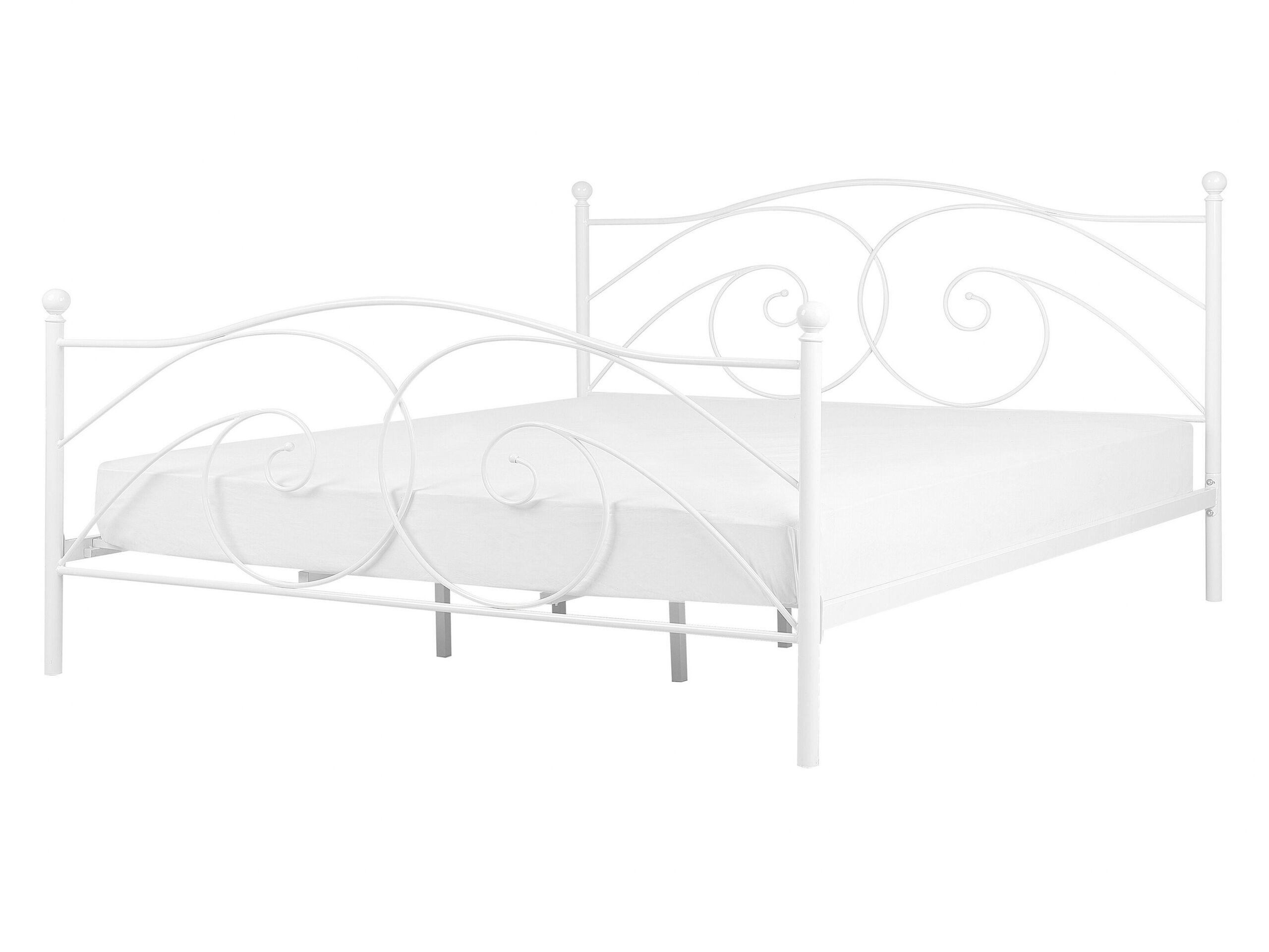 Metal EU Double Size Bed White DINARD - Gemini Interiors