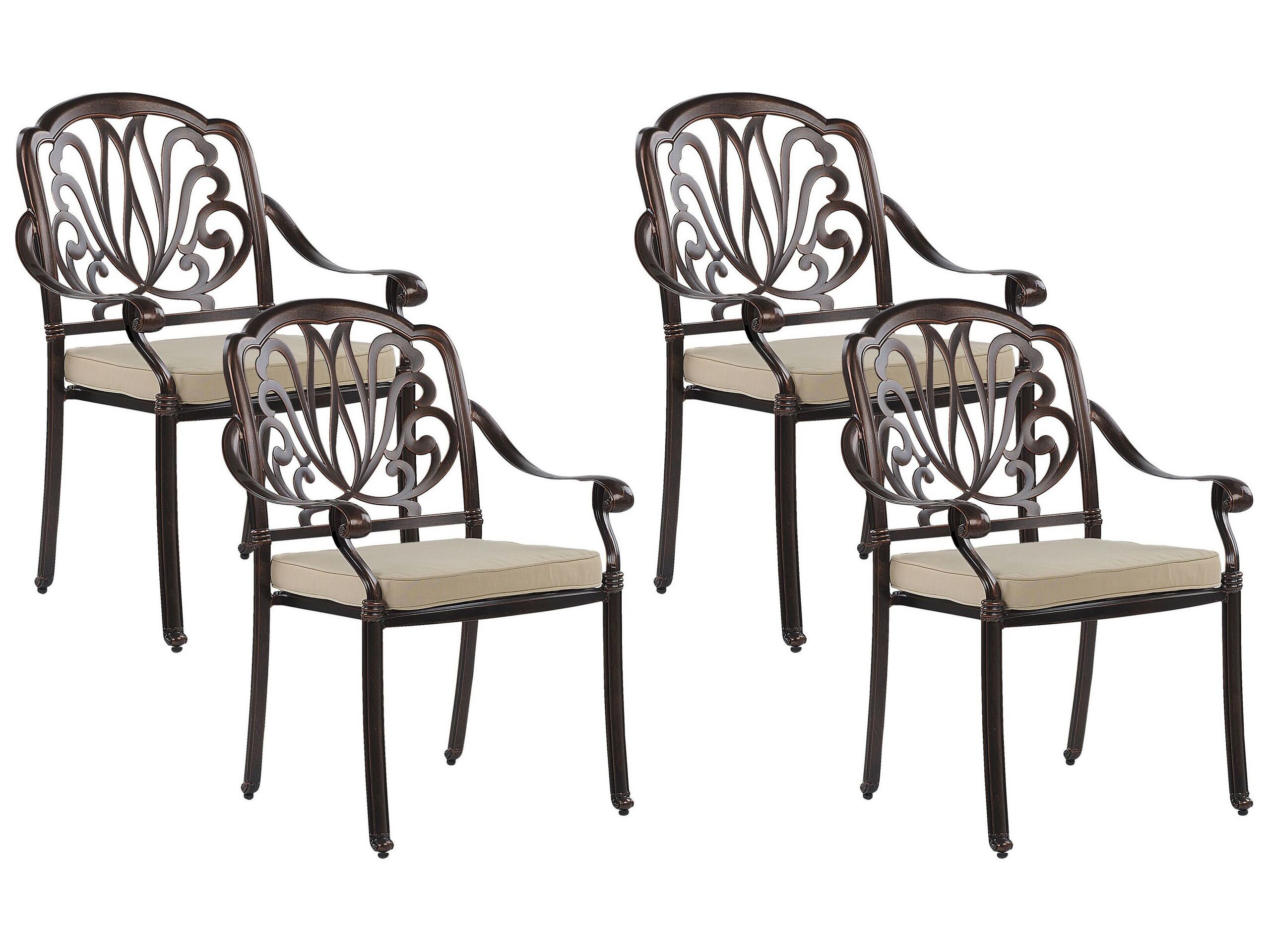 Set of 4 Garden Chairs Brown ANCONA - Gemini Interiors