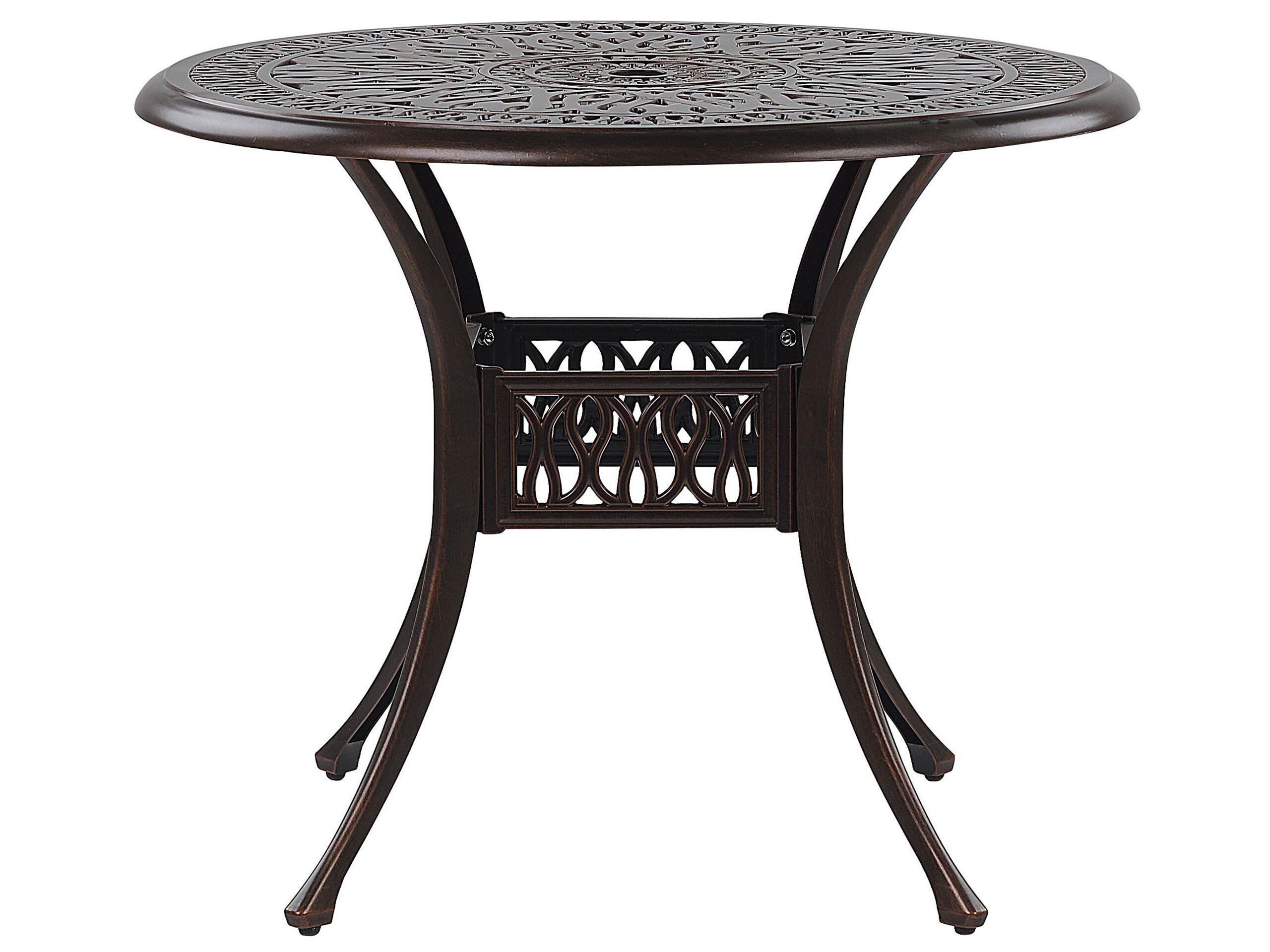 Round Garden Dining Table âŒ€ 90 cm Brown ANCONA - Gemini Interiors