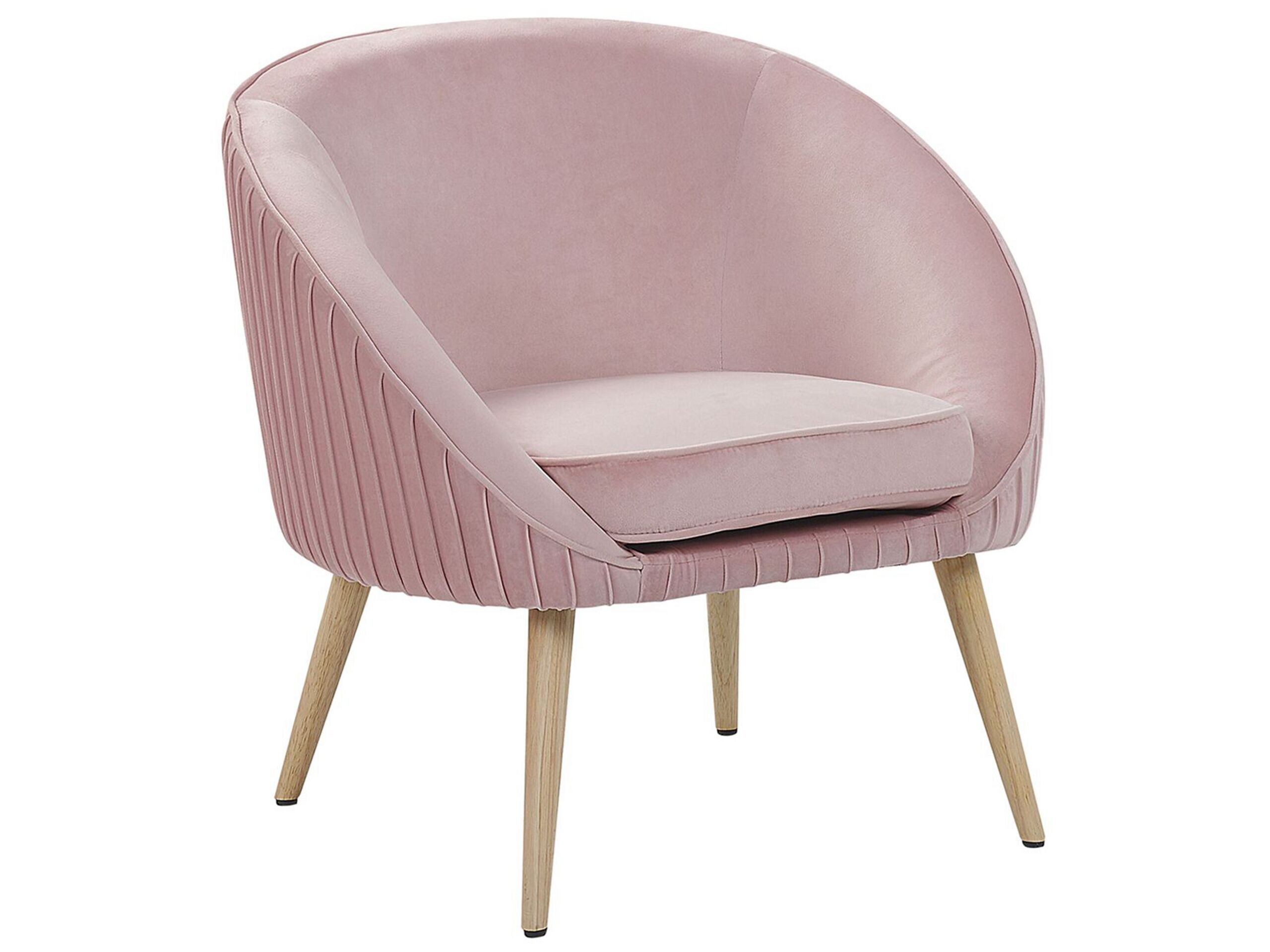 Velvet Armchair Pink TROMSO - Gemini Interiors