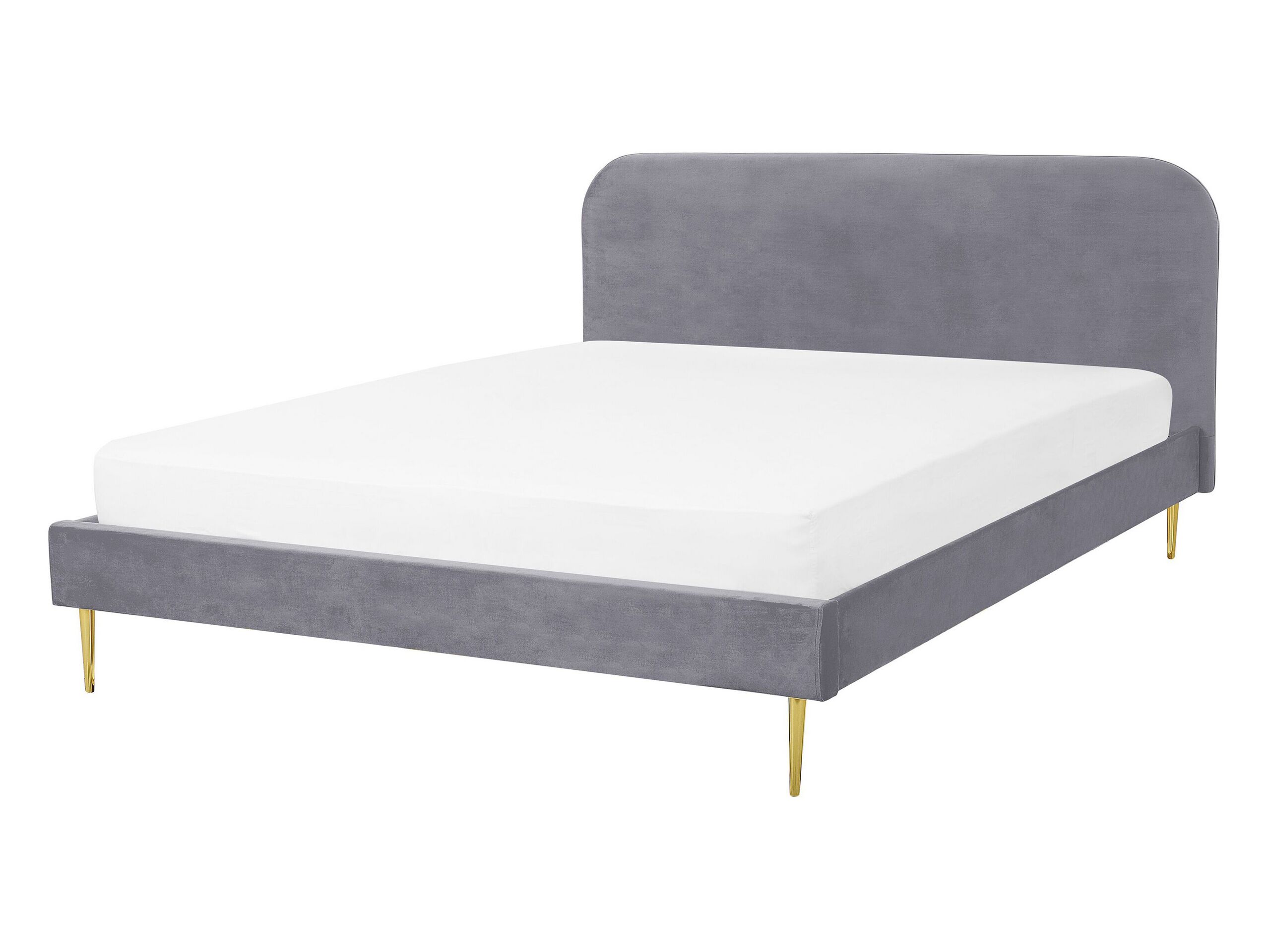 Velvet EU Double Size Bed Grey FLAYAT - Gemini Interiors