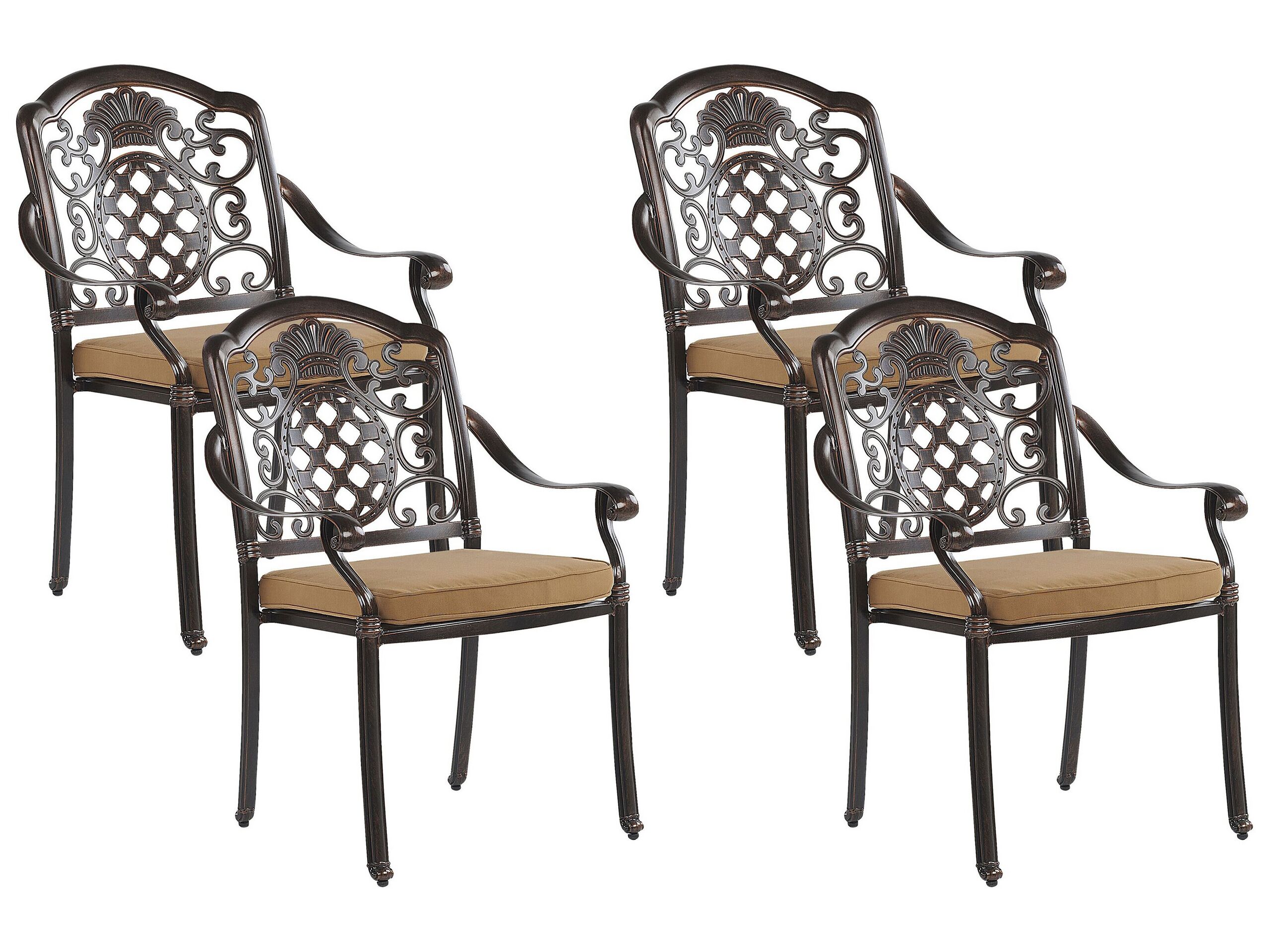 Set of 4 Garden Chairs Brown SALENTO - Gemini Interiors