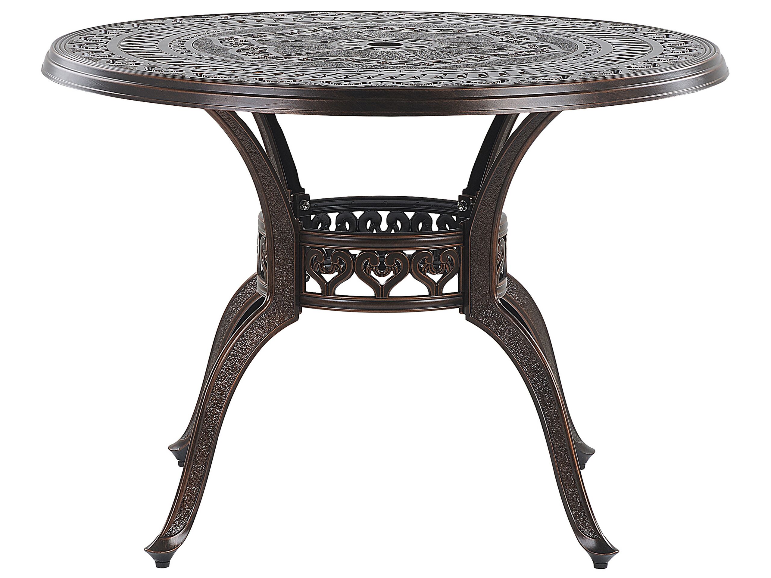 Round Garden Dining Table âŒ€ 102 cm Brown SALENTO - Gemini Interiors