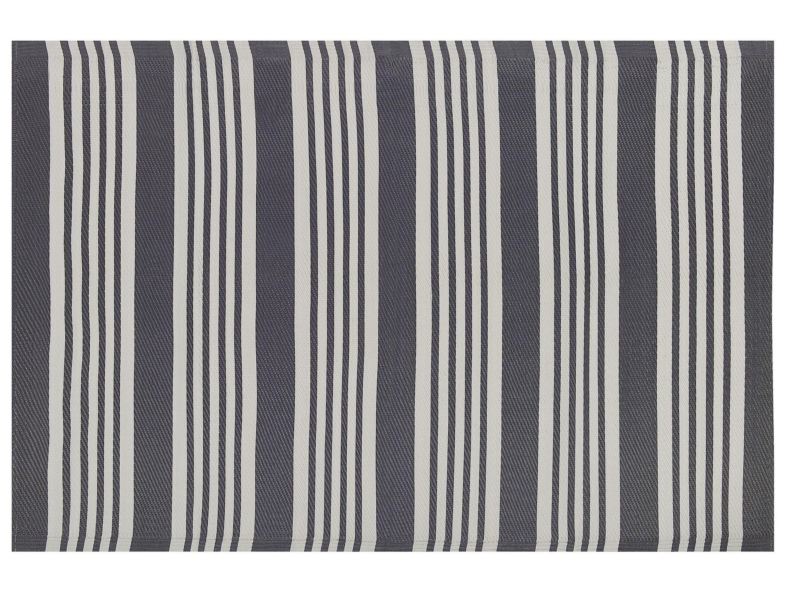 Outdoor Area Rug 120x180cm Black and Light Grey - Gemini Interiors