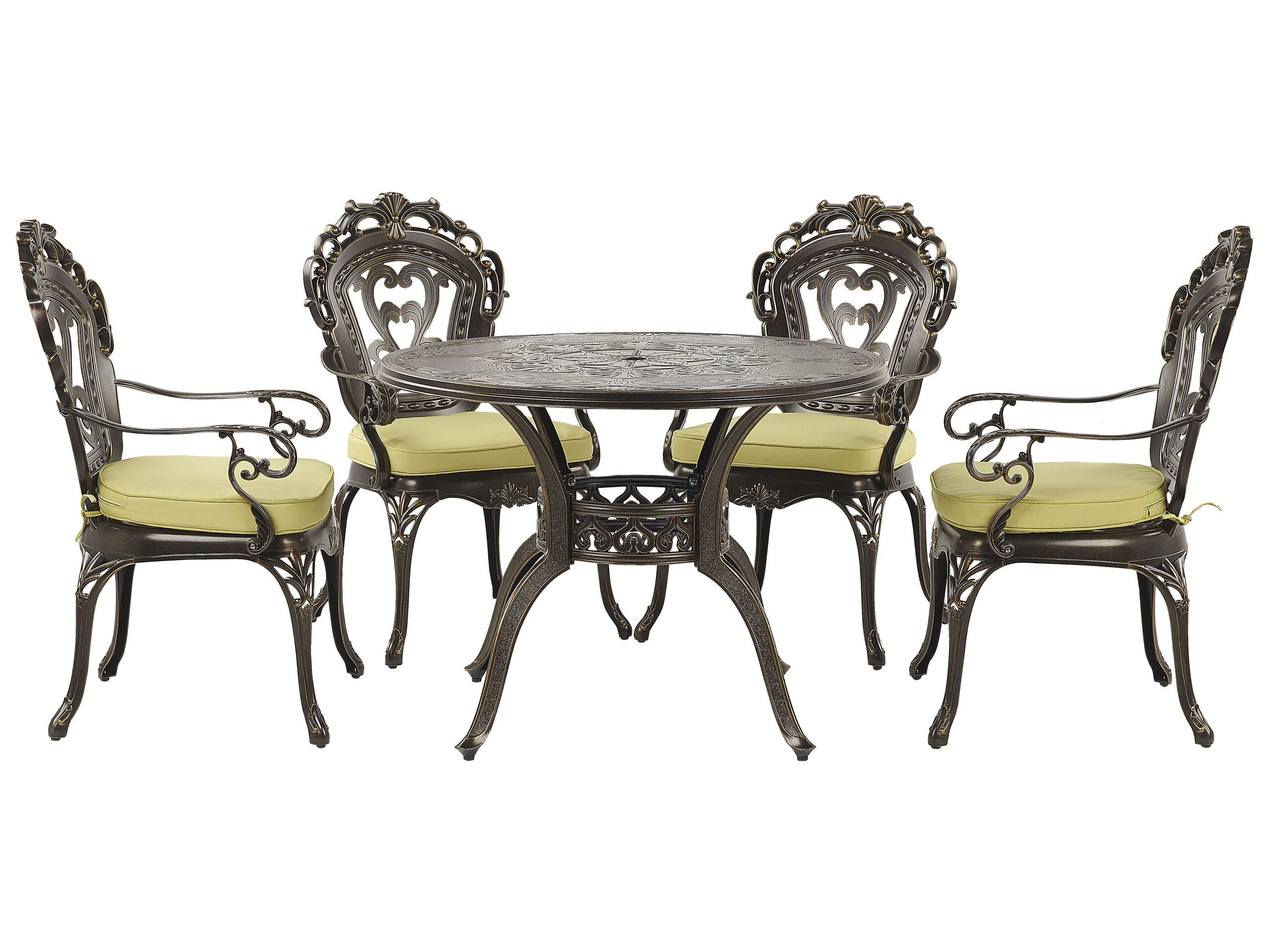 4 Seater Metal Garden Dining Set Brown SAPRI - Gemini Interiors