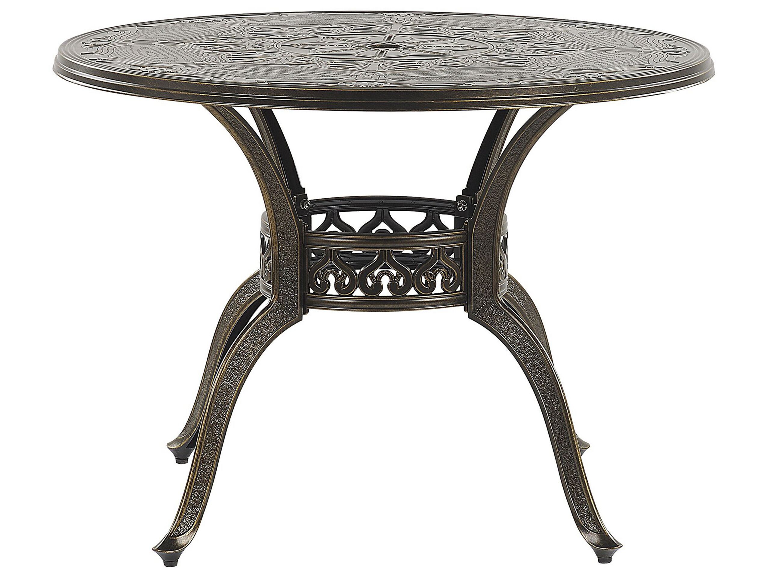 Round Garden Dining Table âŒ€ 100 cm Brown SAPRI - Gemini Interiors