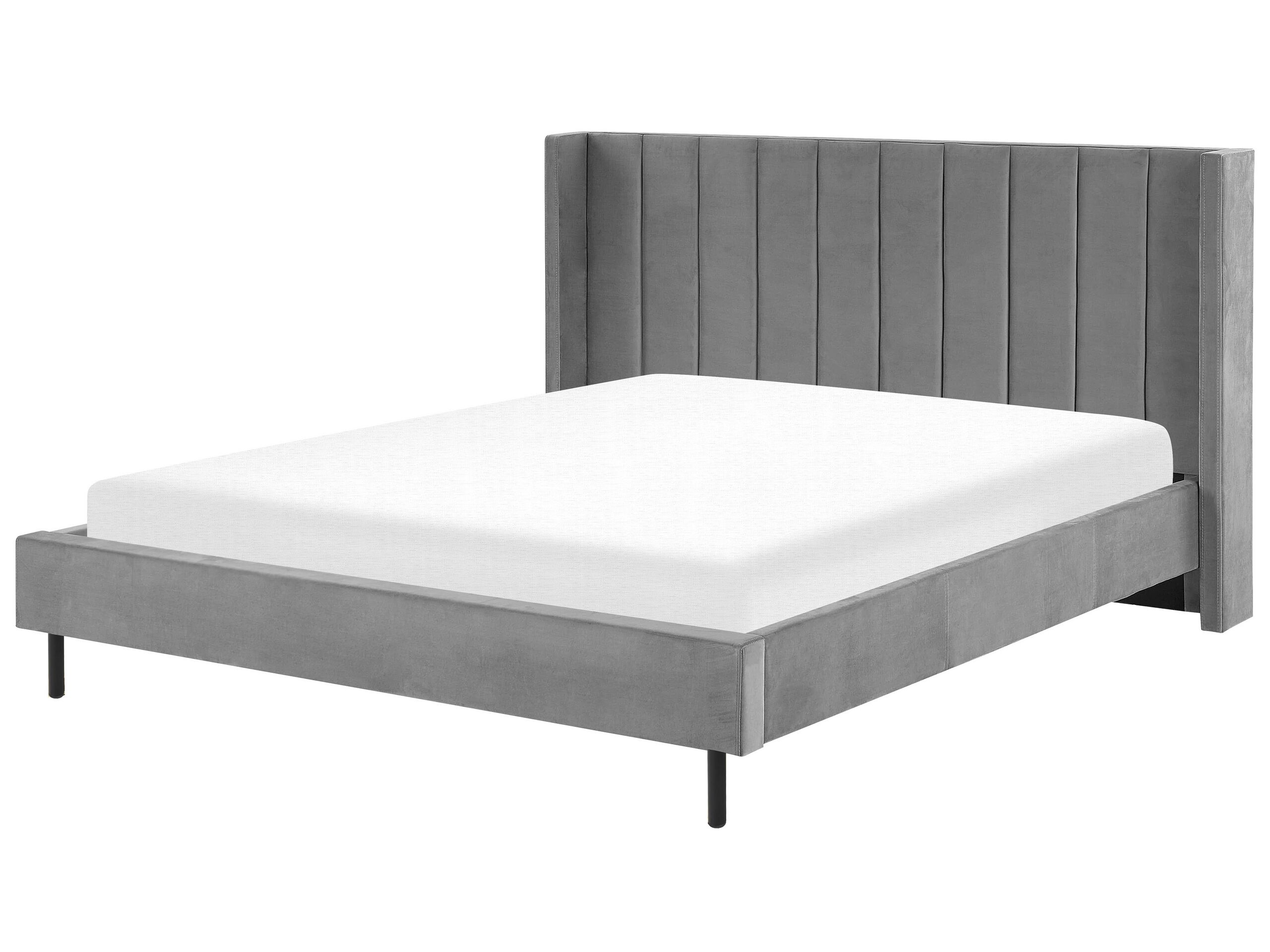 Velvet EU Super King Size Bed Grey VILLETTE - Gemini Interiors