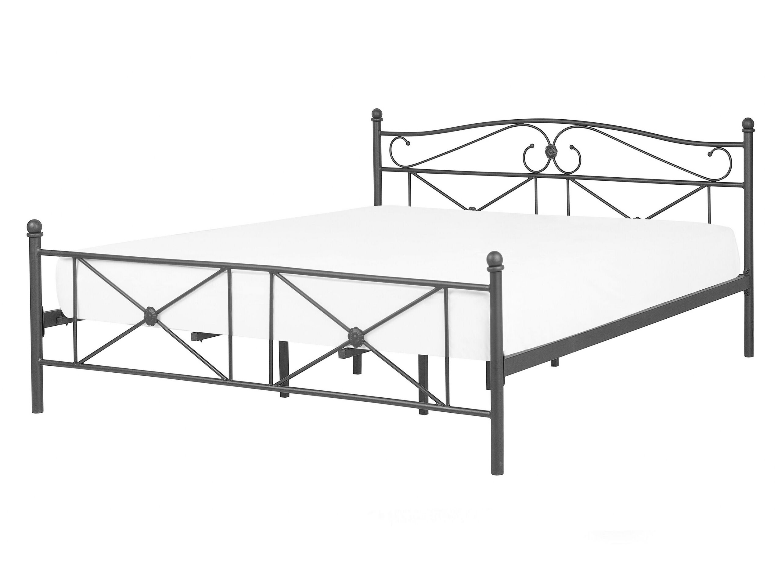 Metal EU Double Size Bed Black RODEZ - Gemini Interiors
