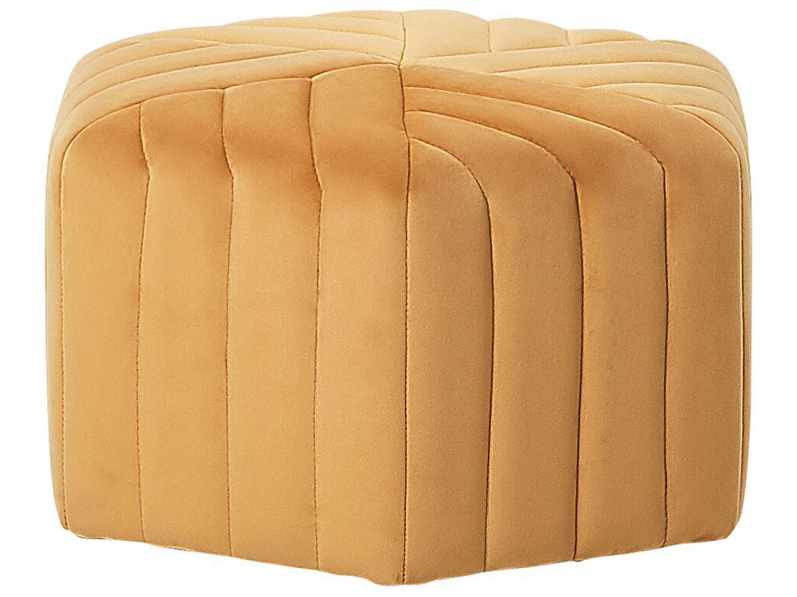 Velvet Pouffe Yellow MURIETTA - Gemini Interiors
