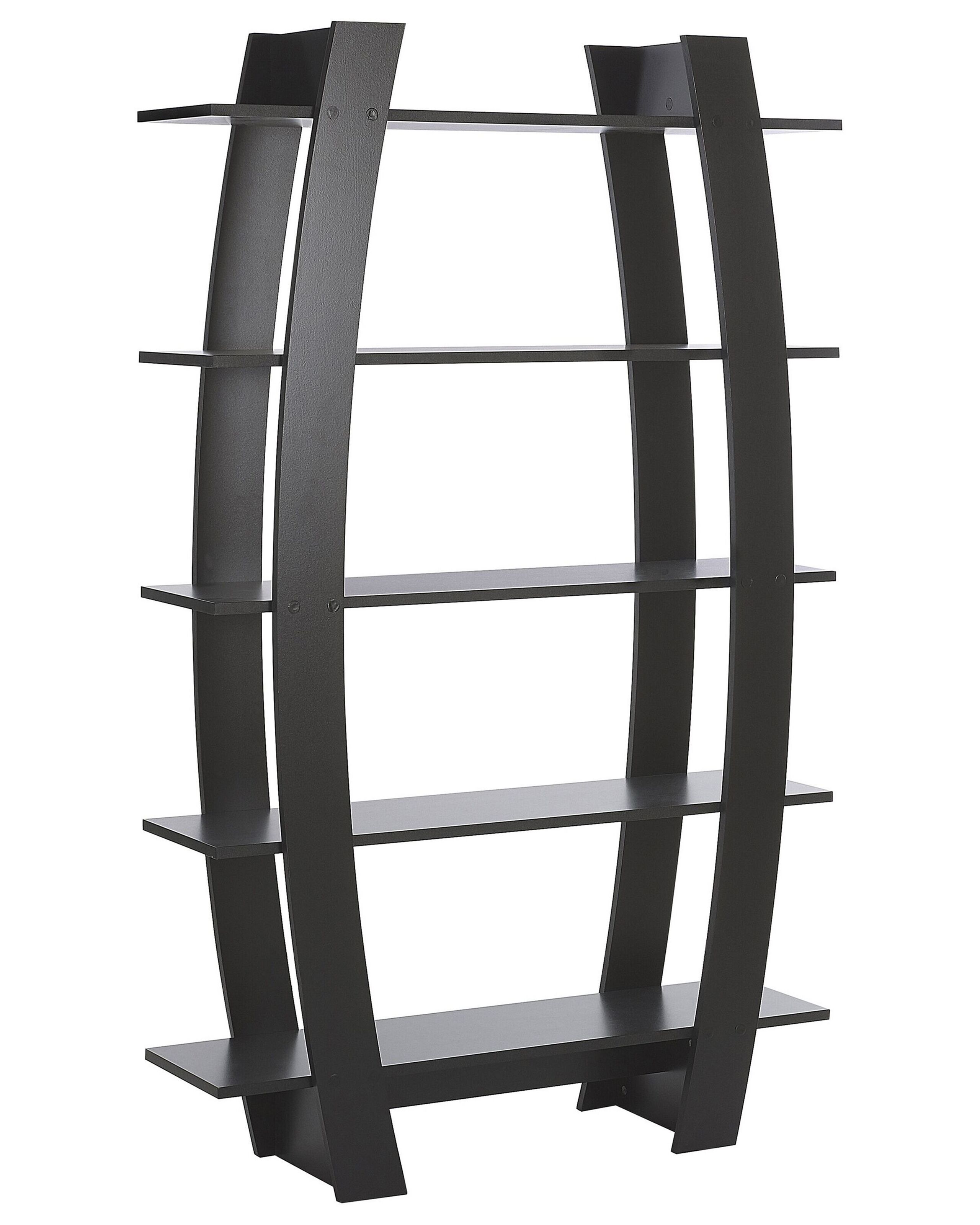 5 Tier Bookshelf Black KENER - Gemini Interiors