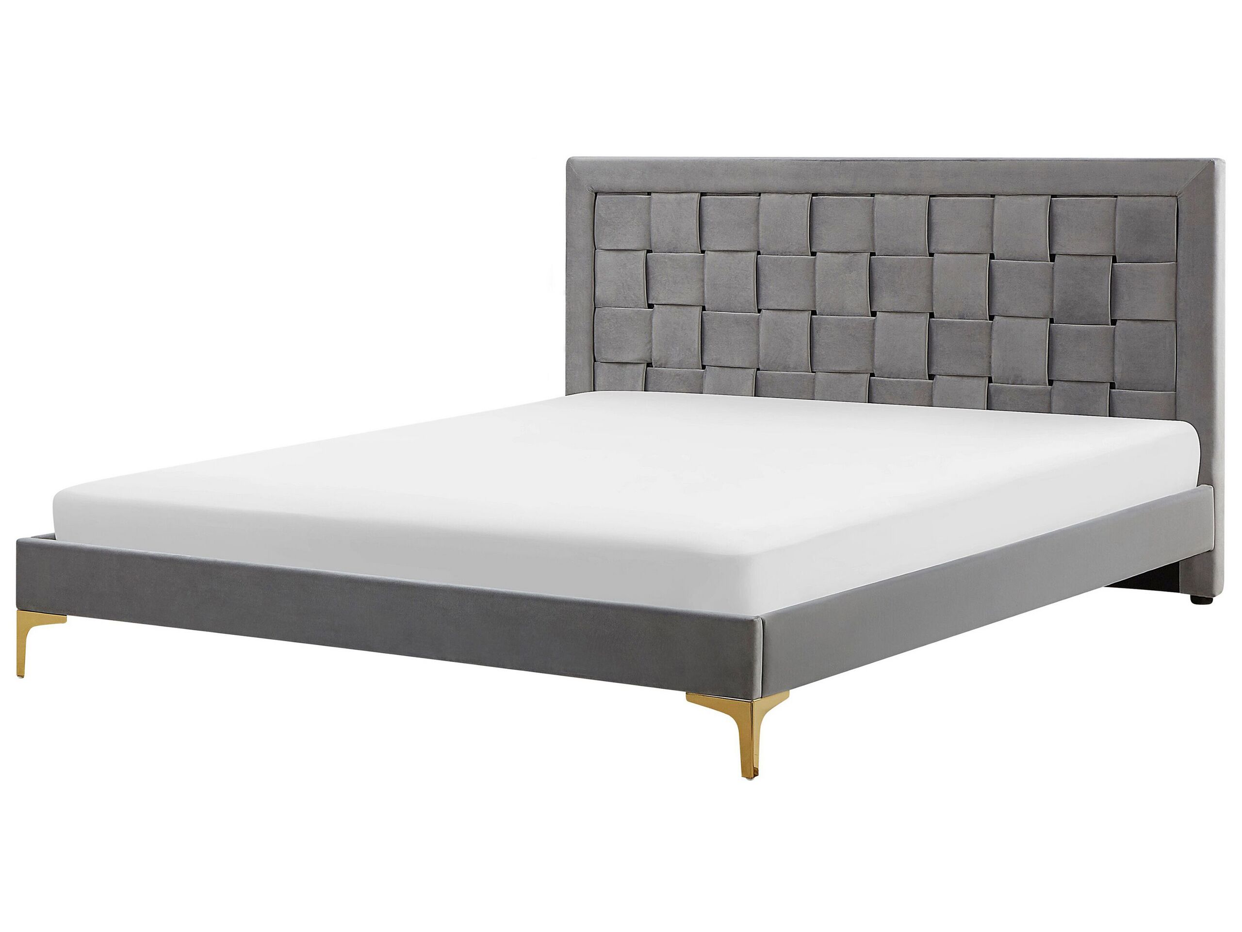 Velvet EU Super King Size Bed Grey LIMOUX - Gemini Interiors