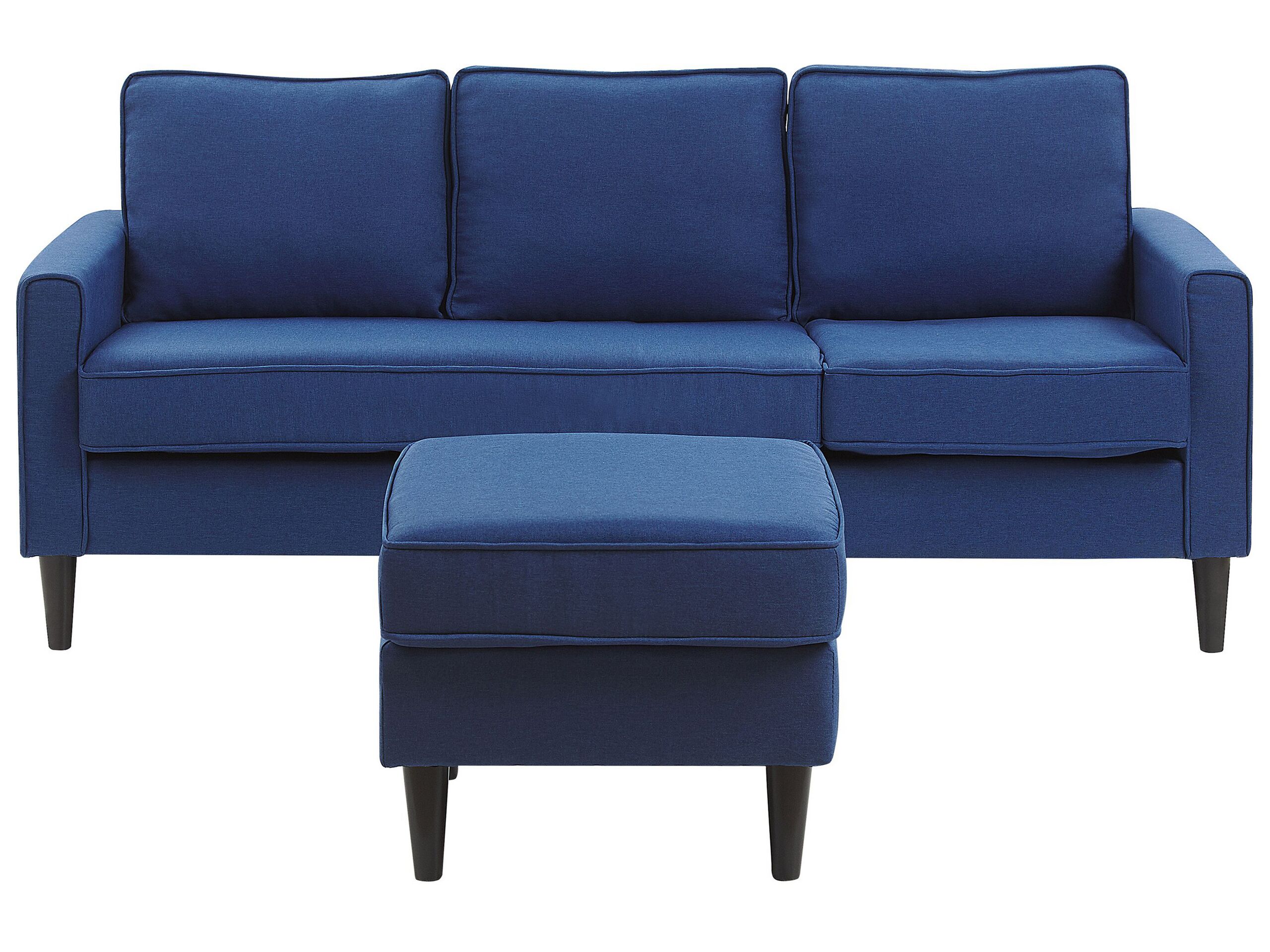 Fabric Sofa with Ottoman Navy Blue AVESTA - Gemini Interiors