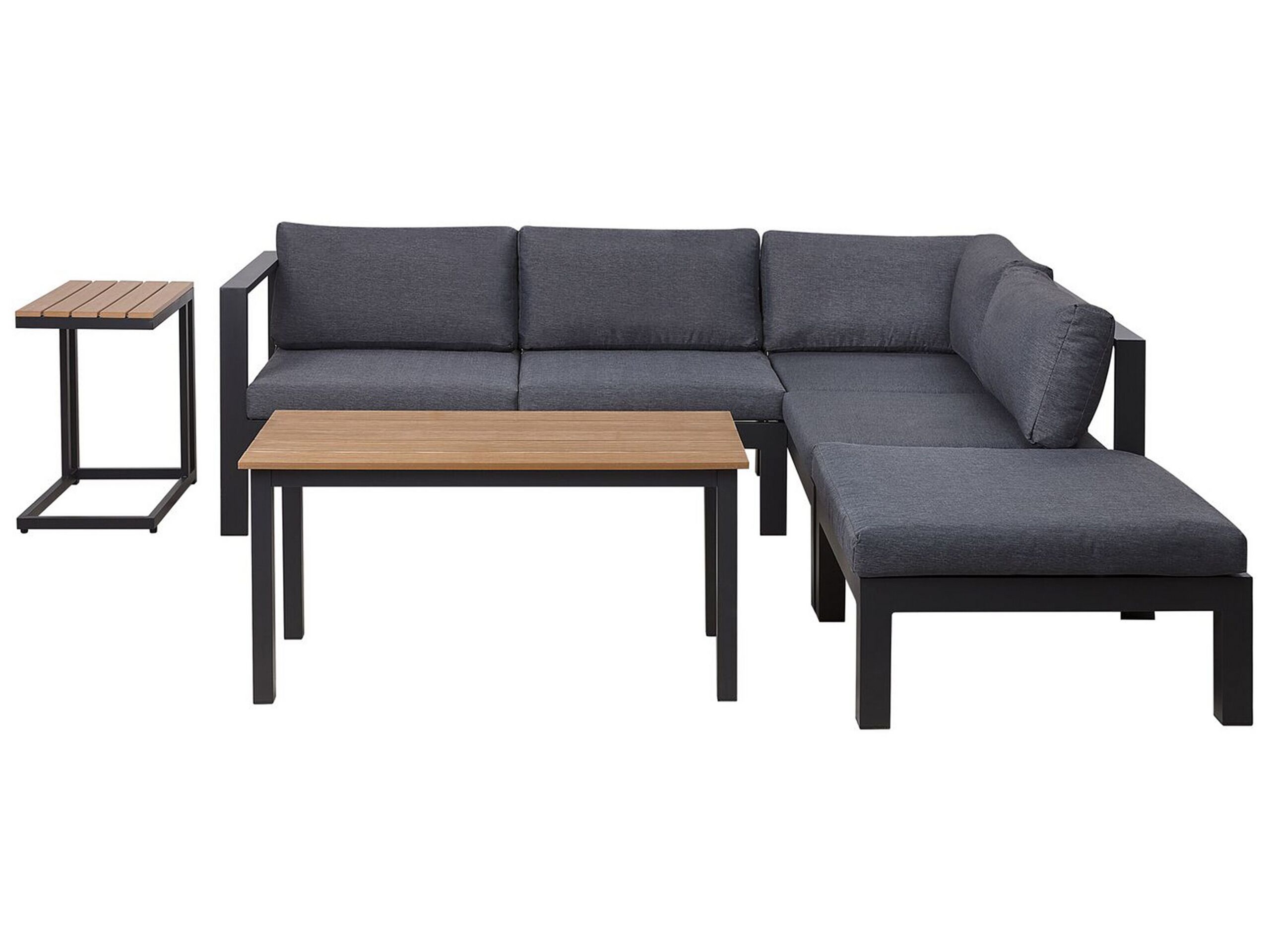 5 Seater Aluminium Garden Corner Sofa Set Grey MESSINA - Gemini Interiors