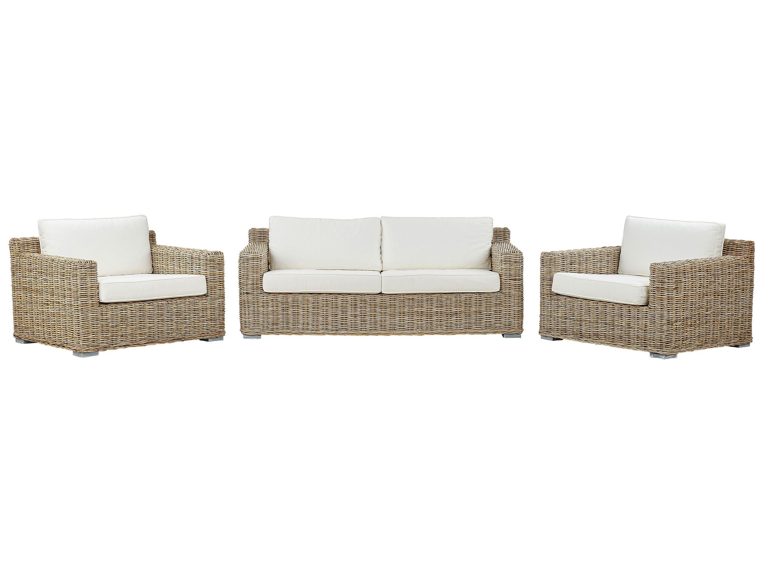 4 Seater Rattan Garden Sofa Set Natural ARDEA - Gemini Interiors
