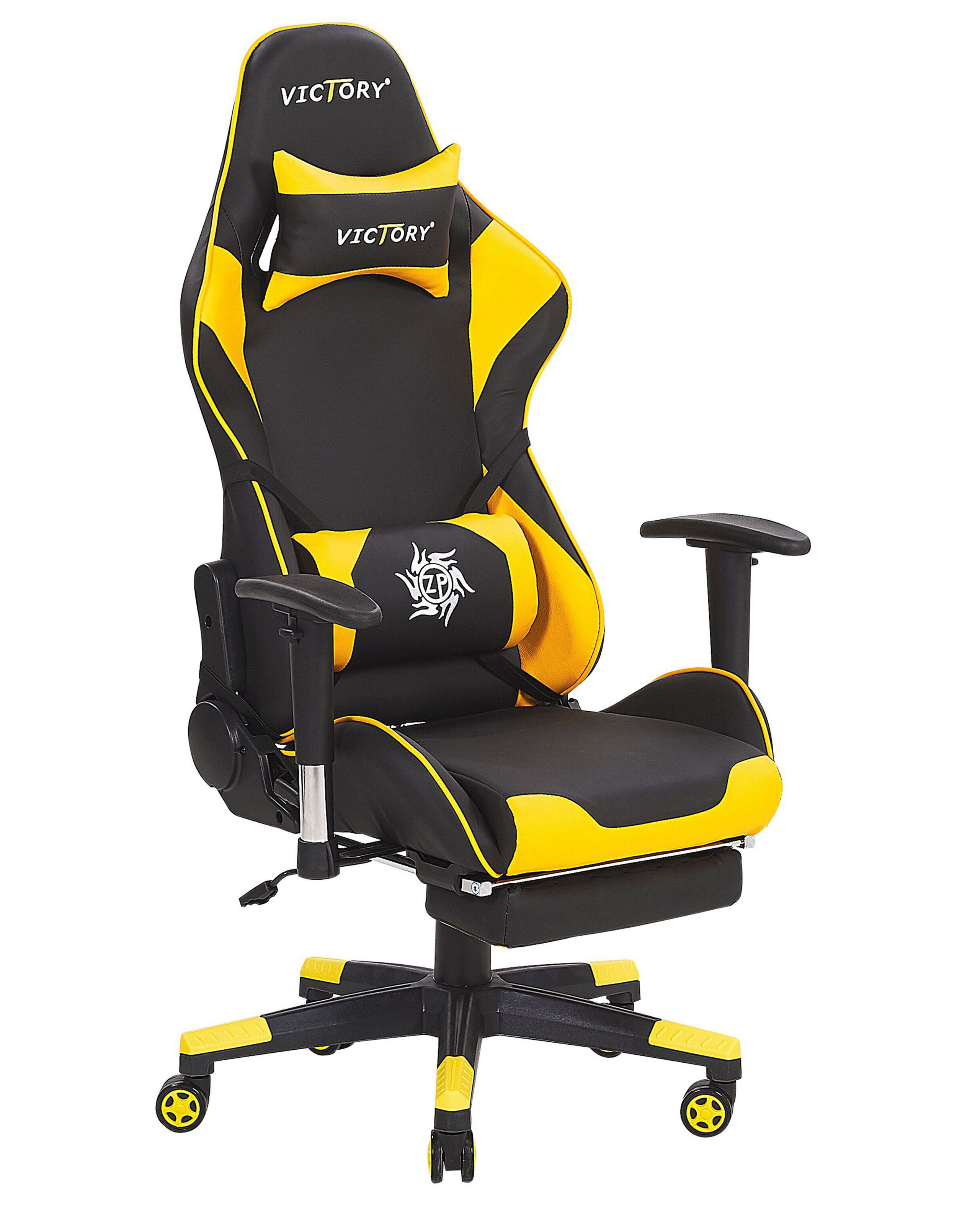Gaming Chair Black with Yellow VICTORY - Gemini Interiors