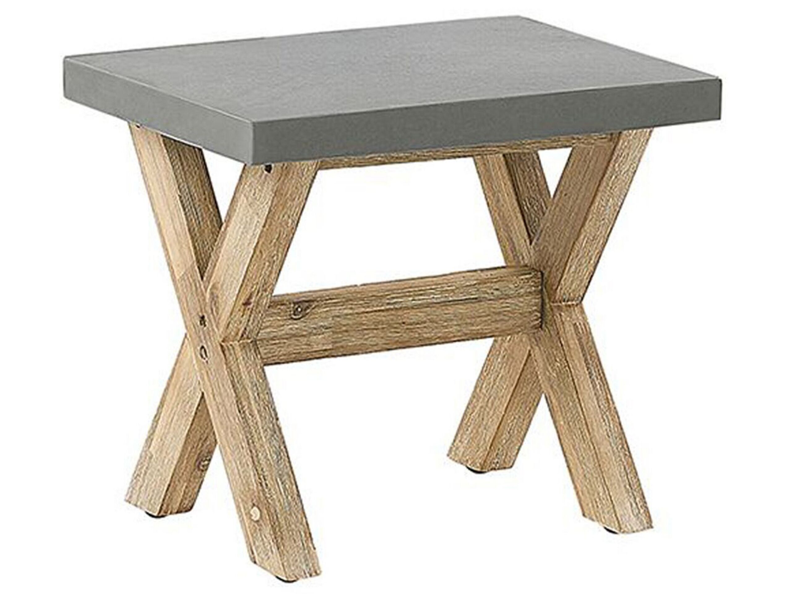 Faux Concrete Garden Stool Grey OLBIA - Gemini Interiors