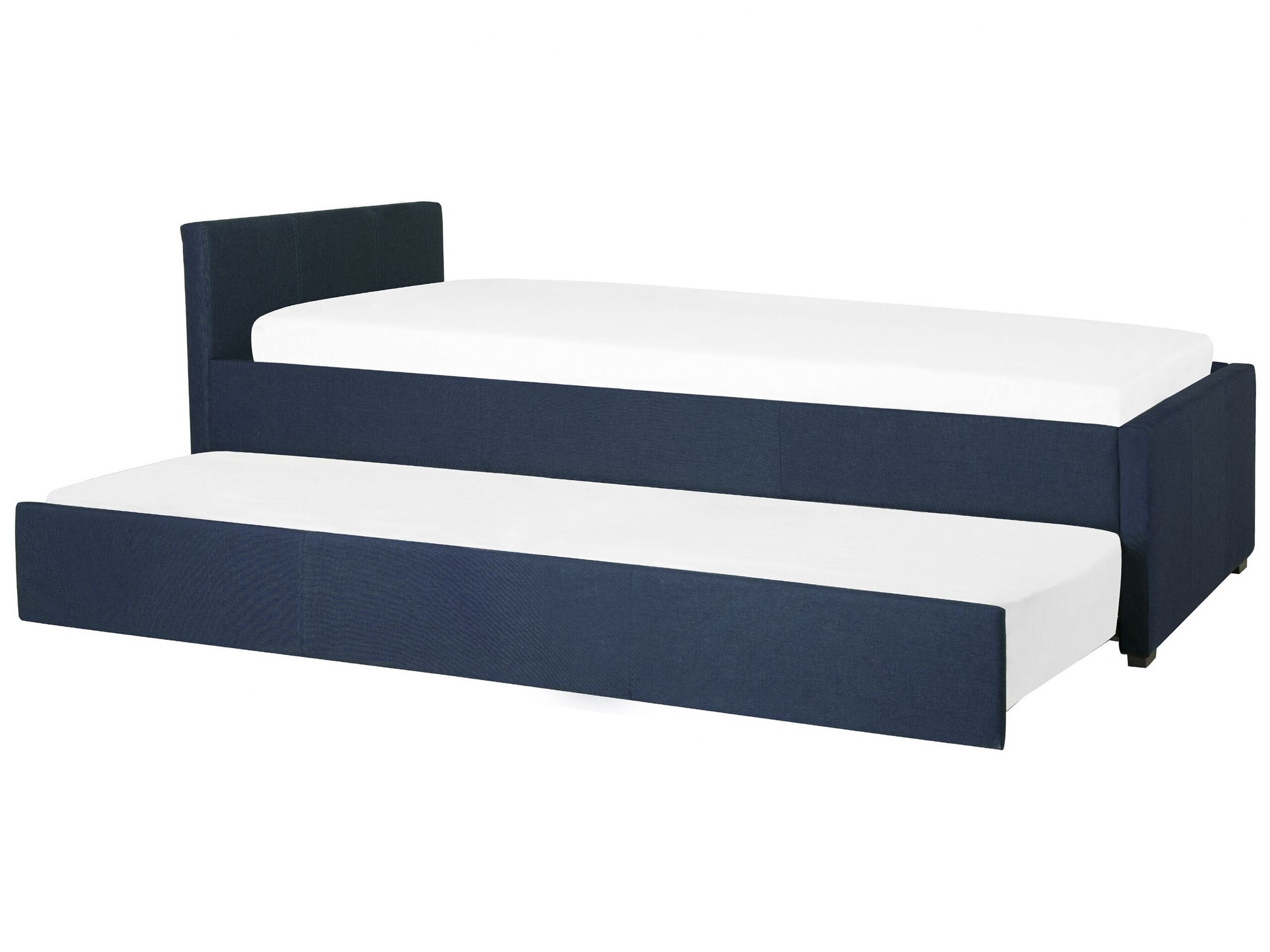 Fabric EU Small Single Trundle Bed Blue MARMANDE - Gemini Interiors