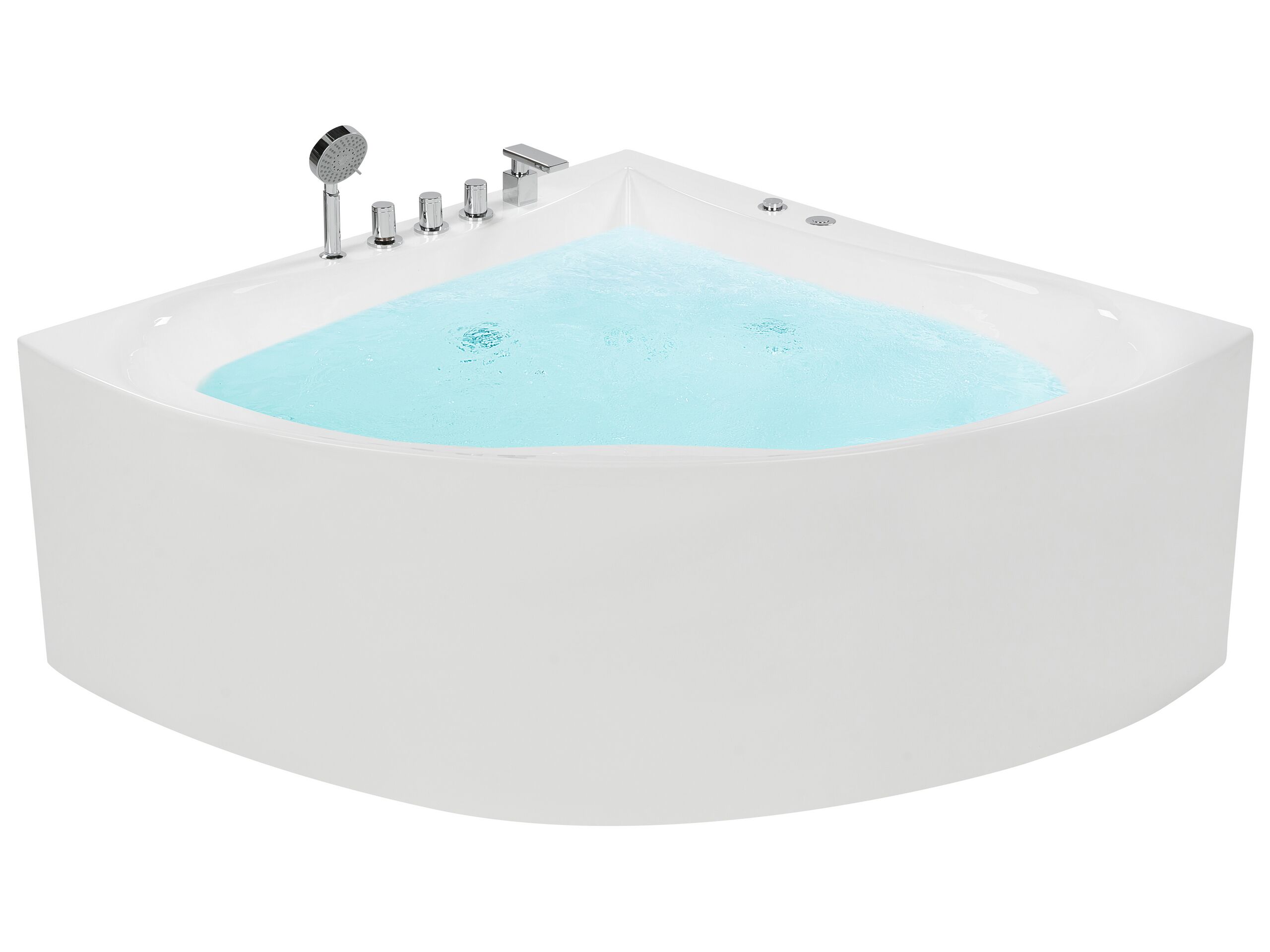 Whirlpool Corner Bath 1870 x 1330 mm White ISLITA - Gemini Interiors