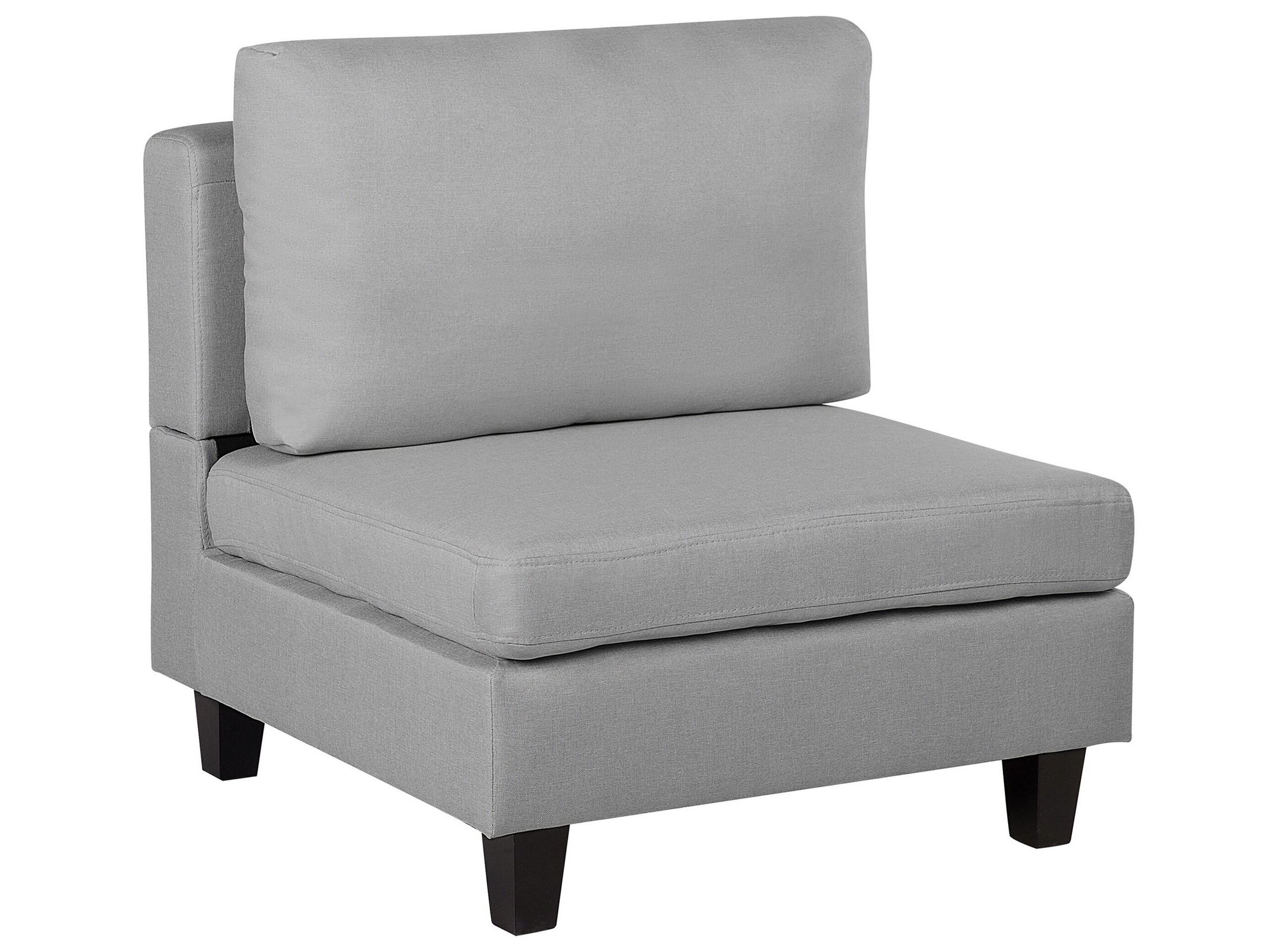 1-Seat Section Light Grey Fabric Upholstered Armchair Module Piece - Gemini Interiors